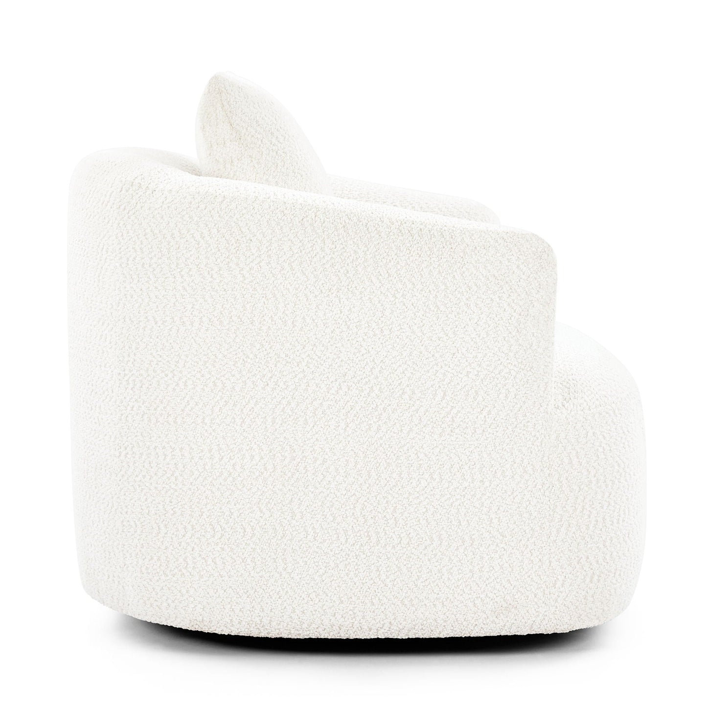 360° Swivel Barrel Sofa Chair With Throw Pillow, Upholstered Accent Chair