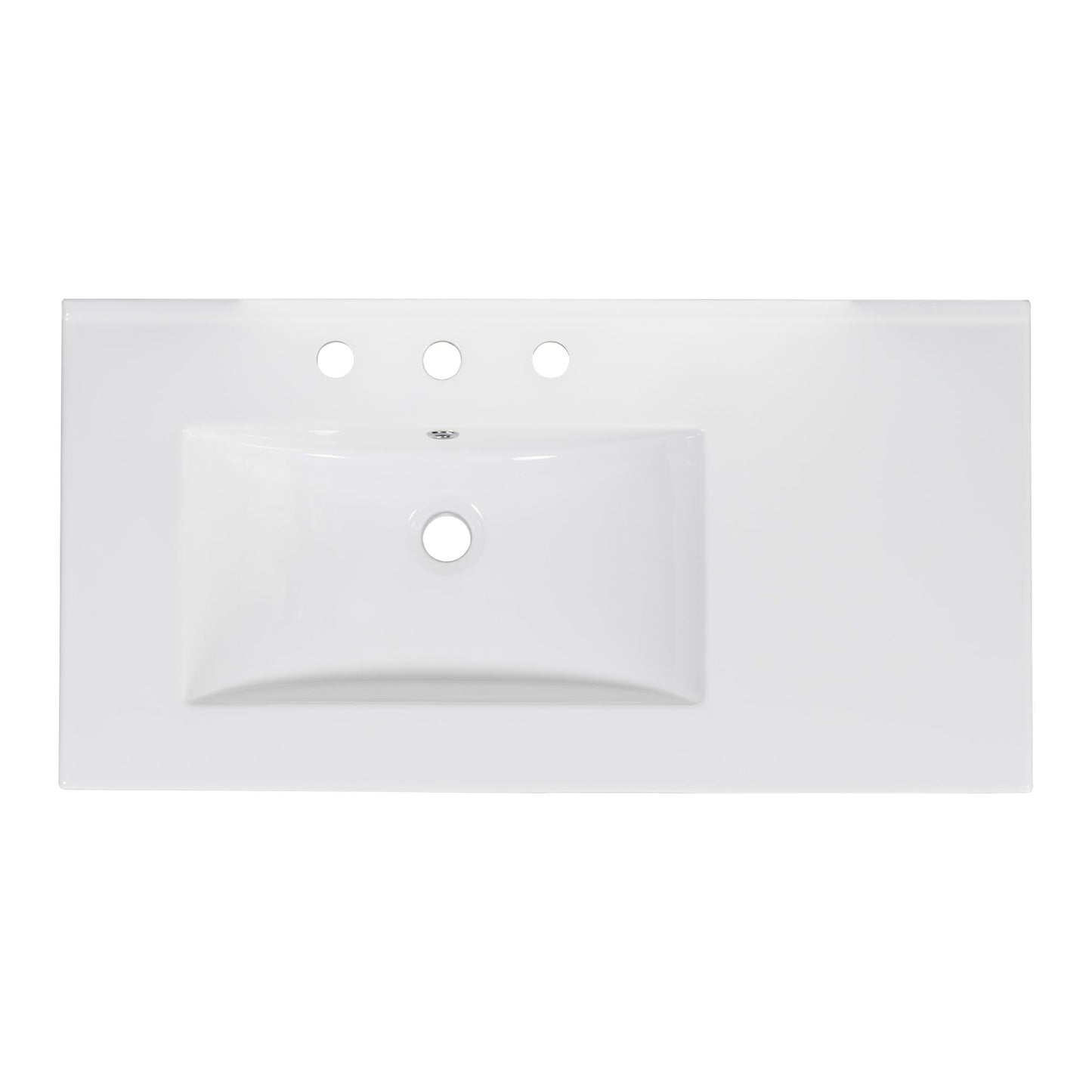 Bathroom Vanity With Ceramic Sink Combo, Abundant Storage Cabinet 2 Soft Close Doors And 5 Drawers