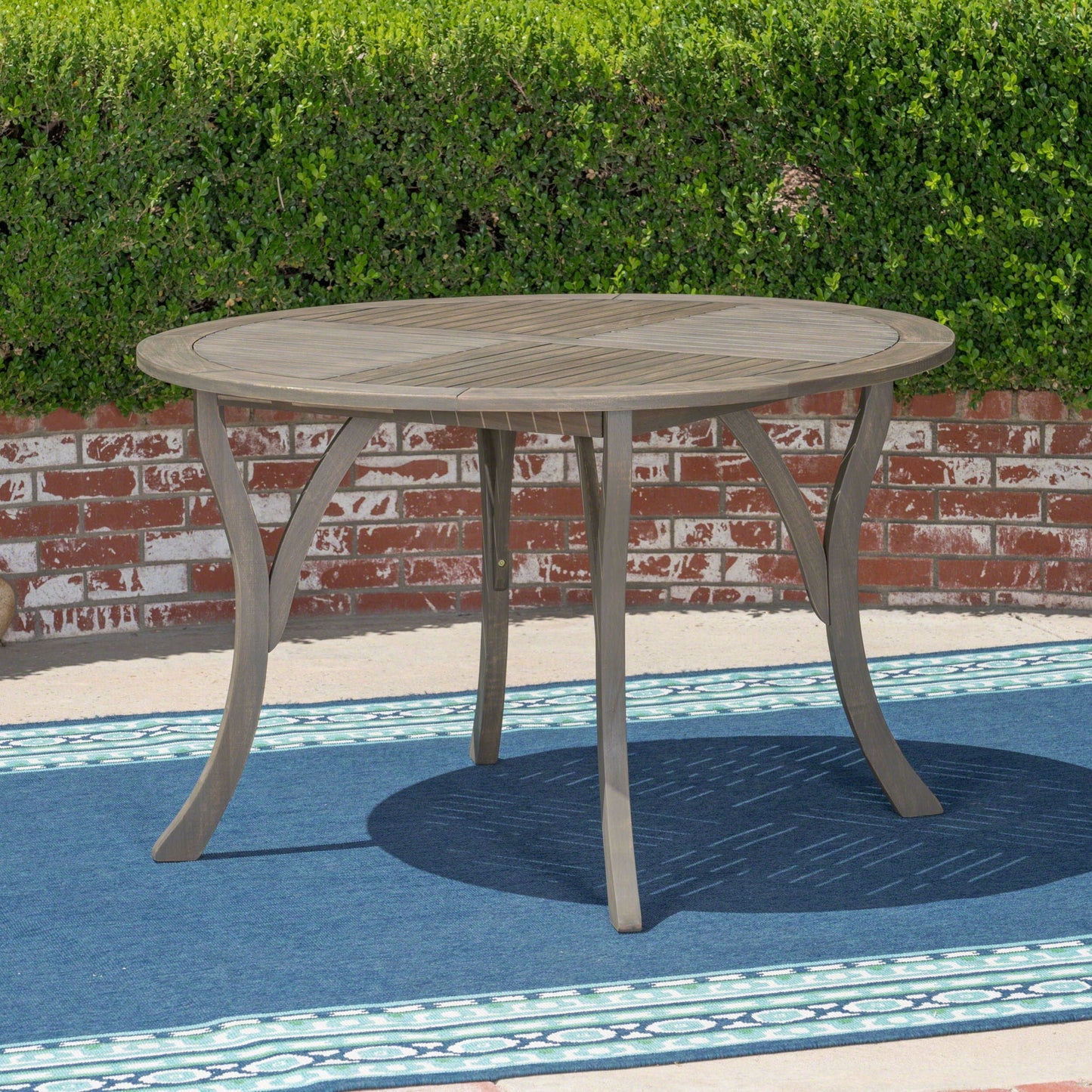 Hermosa Outdoor Acacia Wood Circular Dining Table