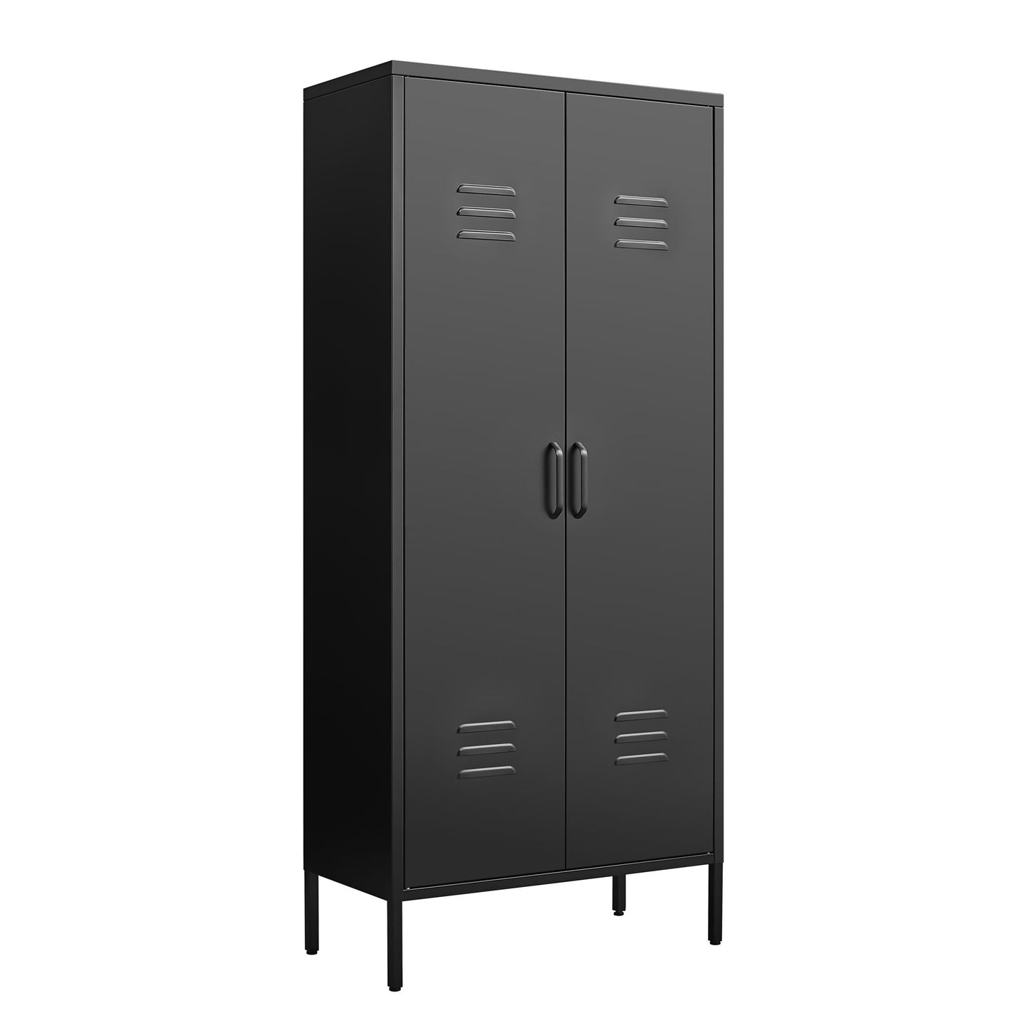 Modern Storage Cabinet with Adjustable Shelves and Magnetic Door Stopper
