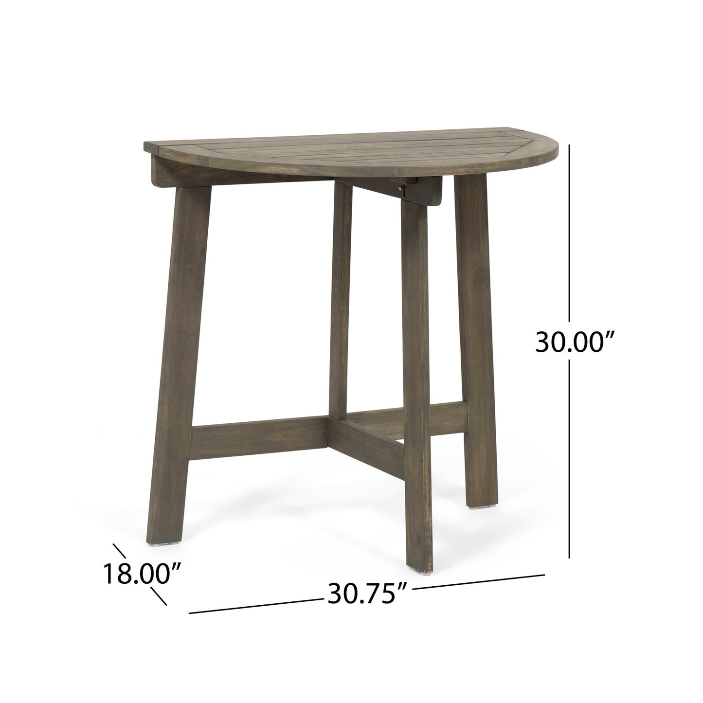 Outdoor 3 Piece Half Round Folding Bistro Set