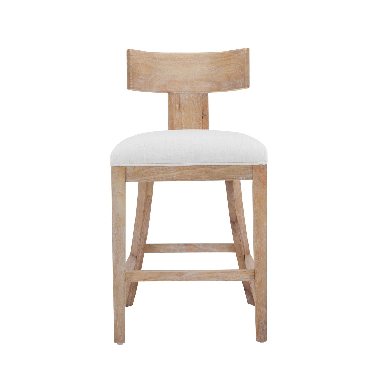 Upholstered Counter Height Bar Stools with Solid Rubber Wood Frame (Set of 2)