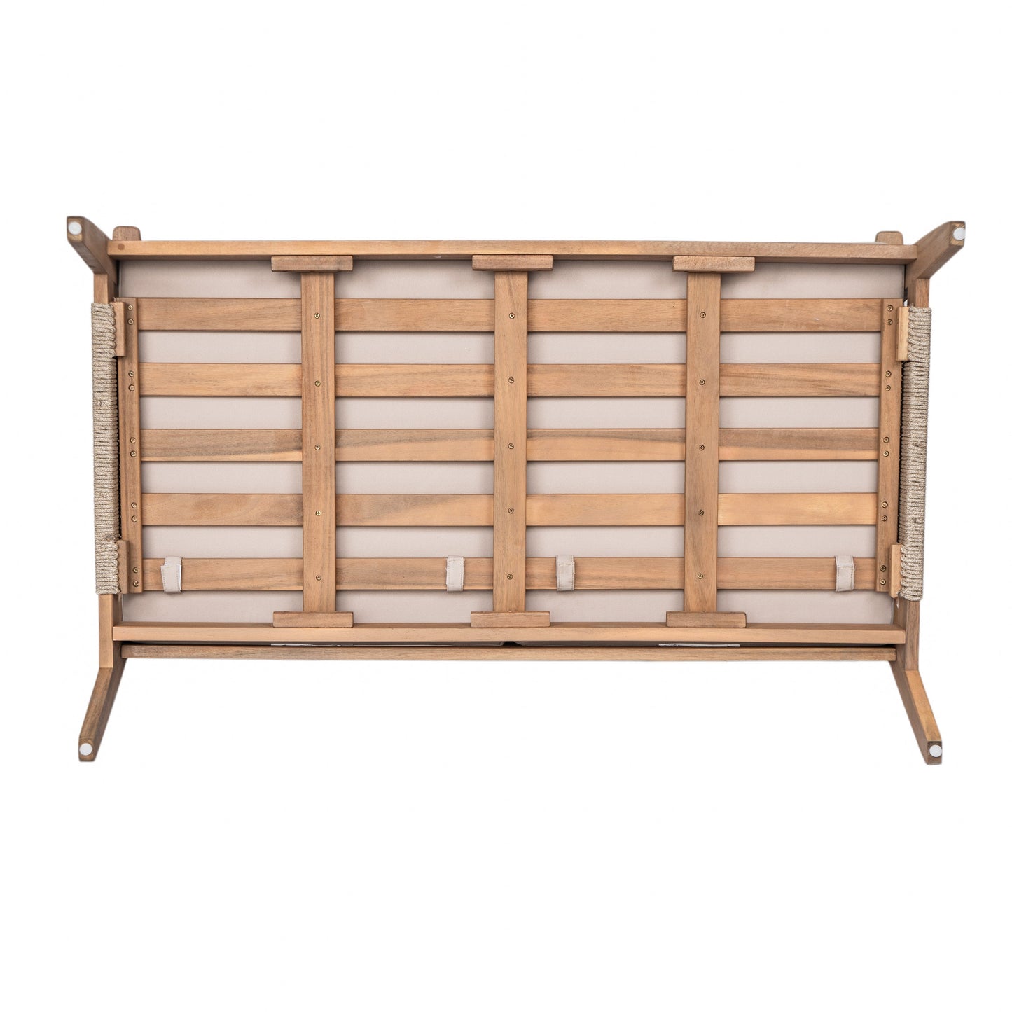 Outdoor 2pc Acacia Wood and Rope Patio Chat Set