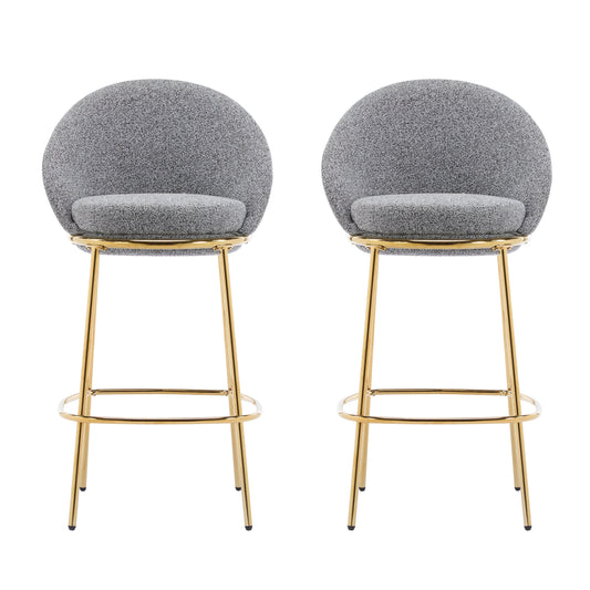 Celano Indoor Metal Upholstered Barstool Set of 2