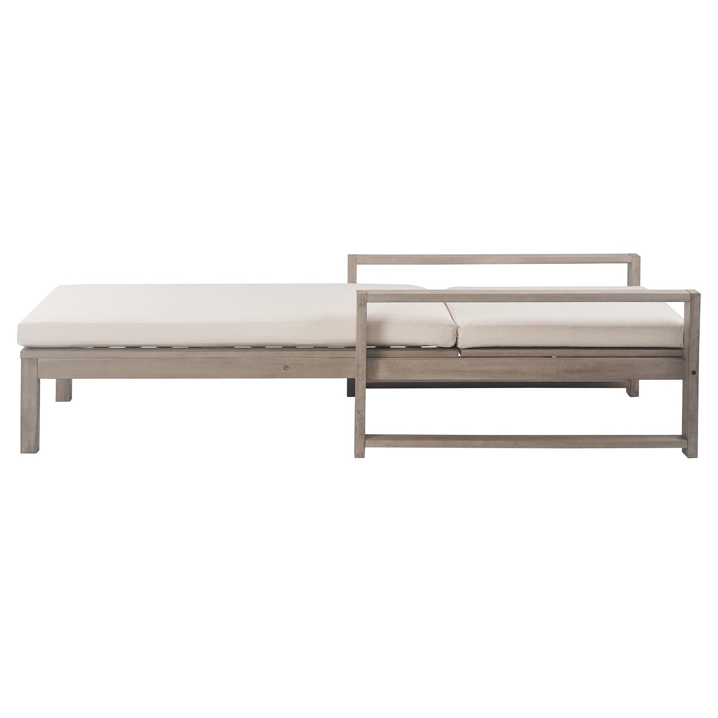 Outdoor Lounge Chairs, 5 Position Chaise Lounge With Adjustable Backrest (Set of 2) - Gray