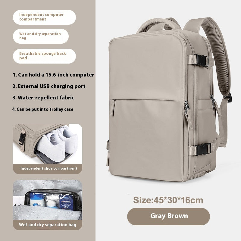 Backpack Women's Large Capacity Travel Men's Business Trip Can Be Expanded