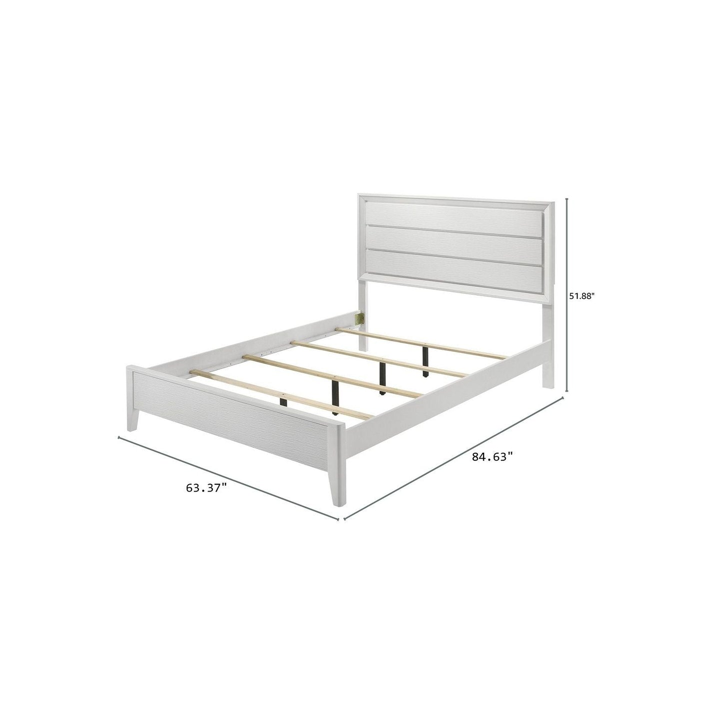 3 Piece Contemporary Bed Set With Wave Texture Panels And Angled Legs