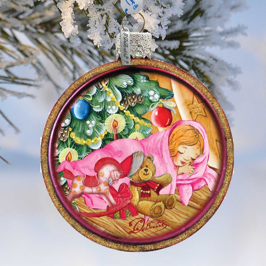 Ba 1st Christmas Cut Ball Glass Ornament by G. DeBrekht - Christmas Decor - 764-007