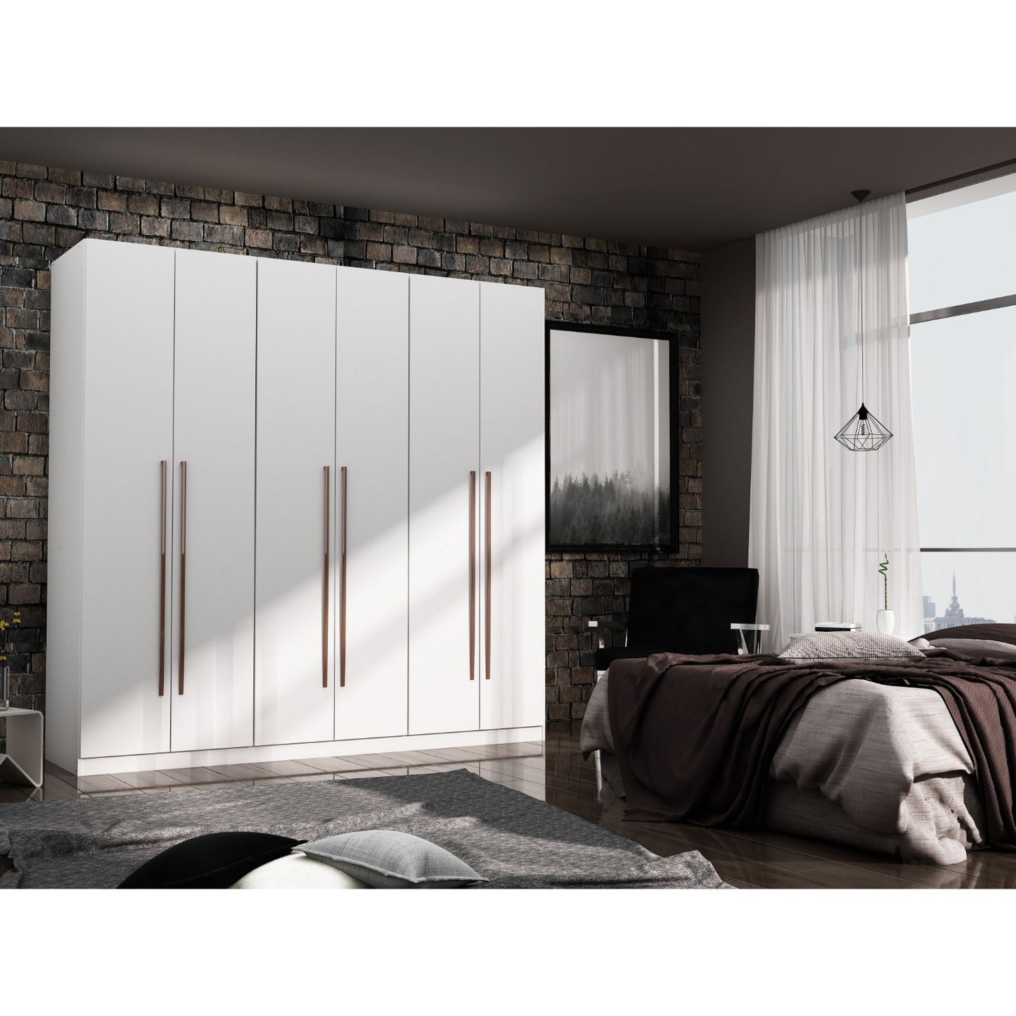Gramercy - Free Standing Wardrobe Closet With Drawers And Shelves