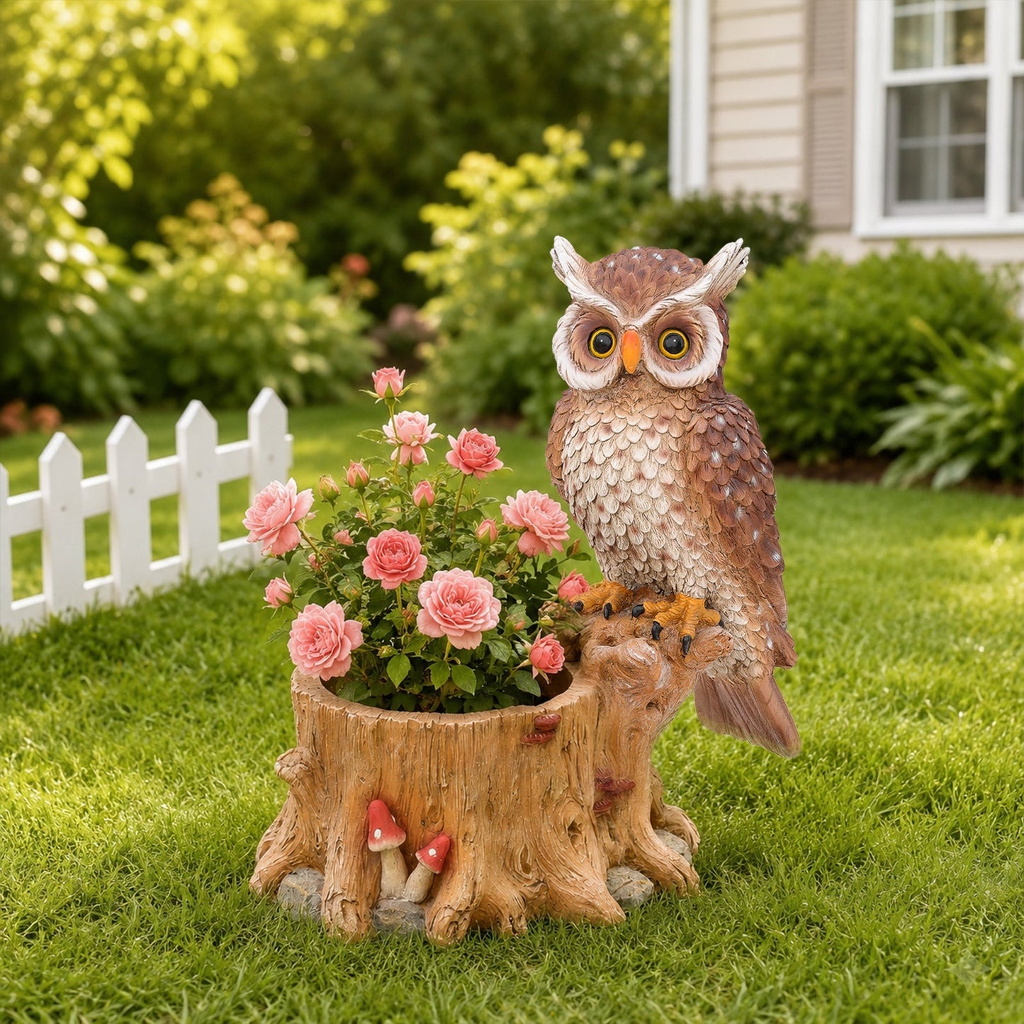 Decorative Owl Garden Planter Pot on Branch