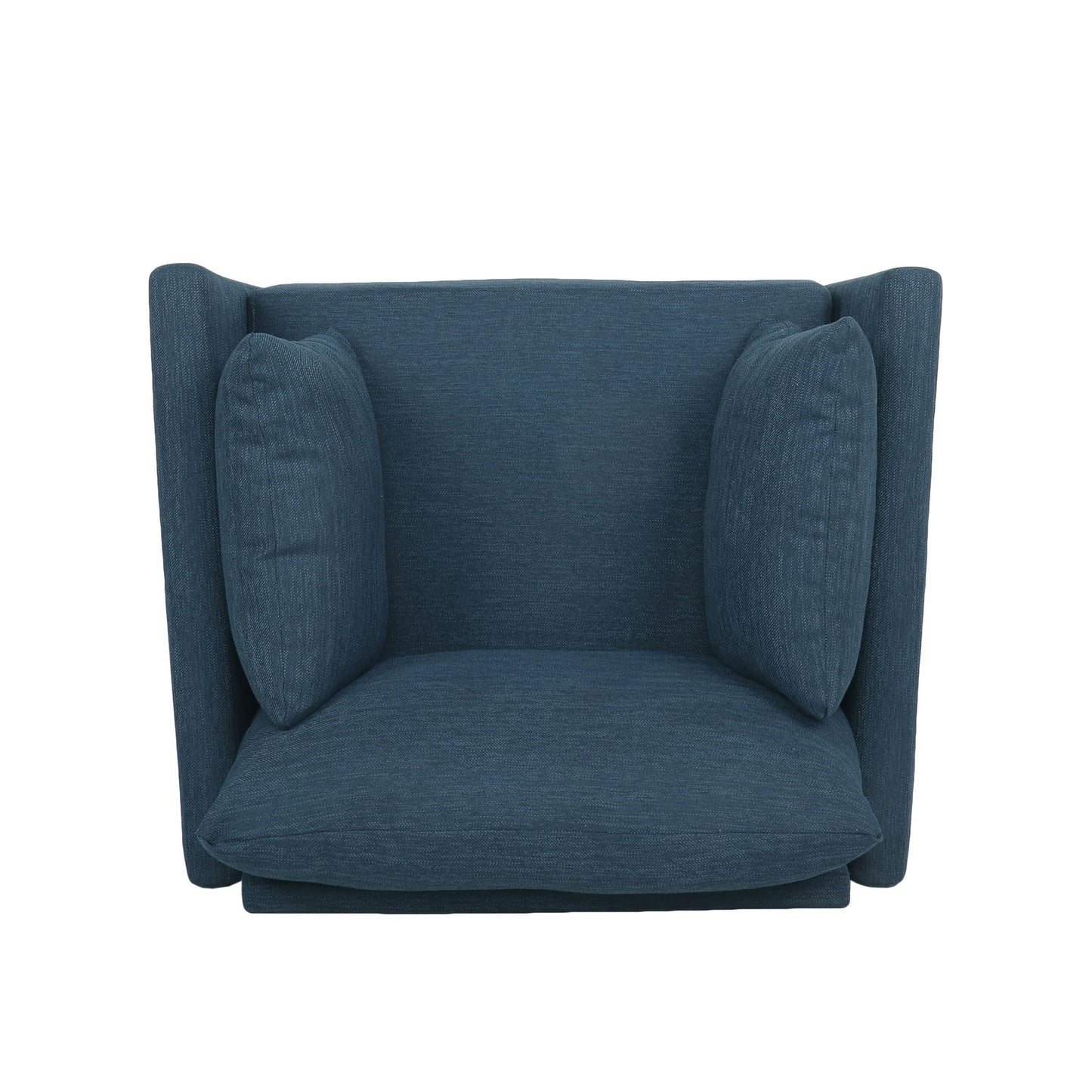 Luminate Upholstered Fabric Club Chair with Tapered Legs and 2 Accent Pillows