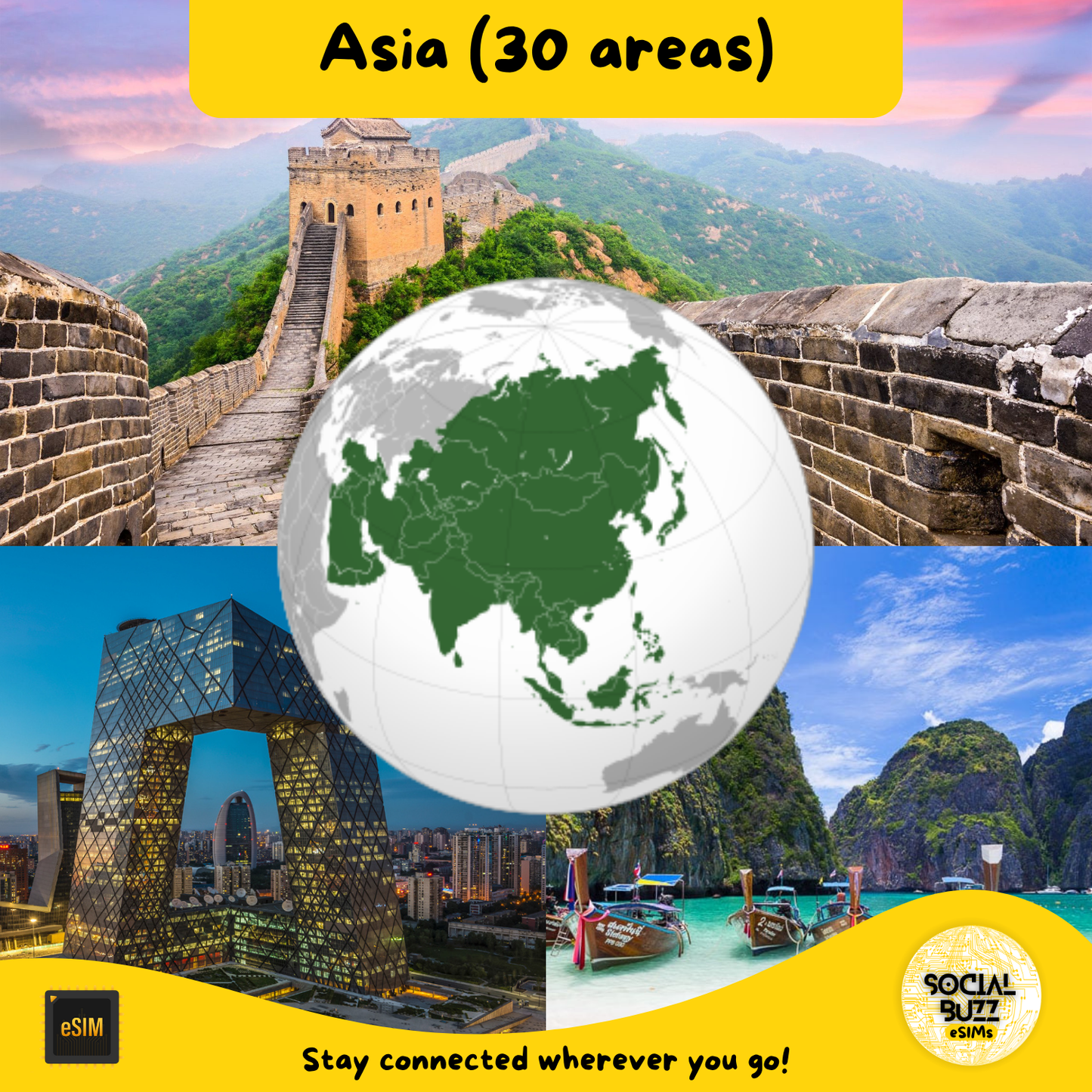 Asia (30 areas) eSIM Internet Data Plan