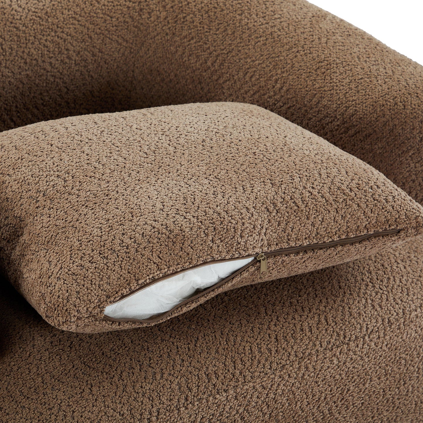 360° Swivel Barrel Sofa Chair With Throw Pillow, Upholstered Accent Chair