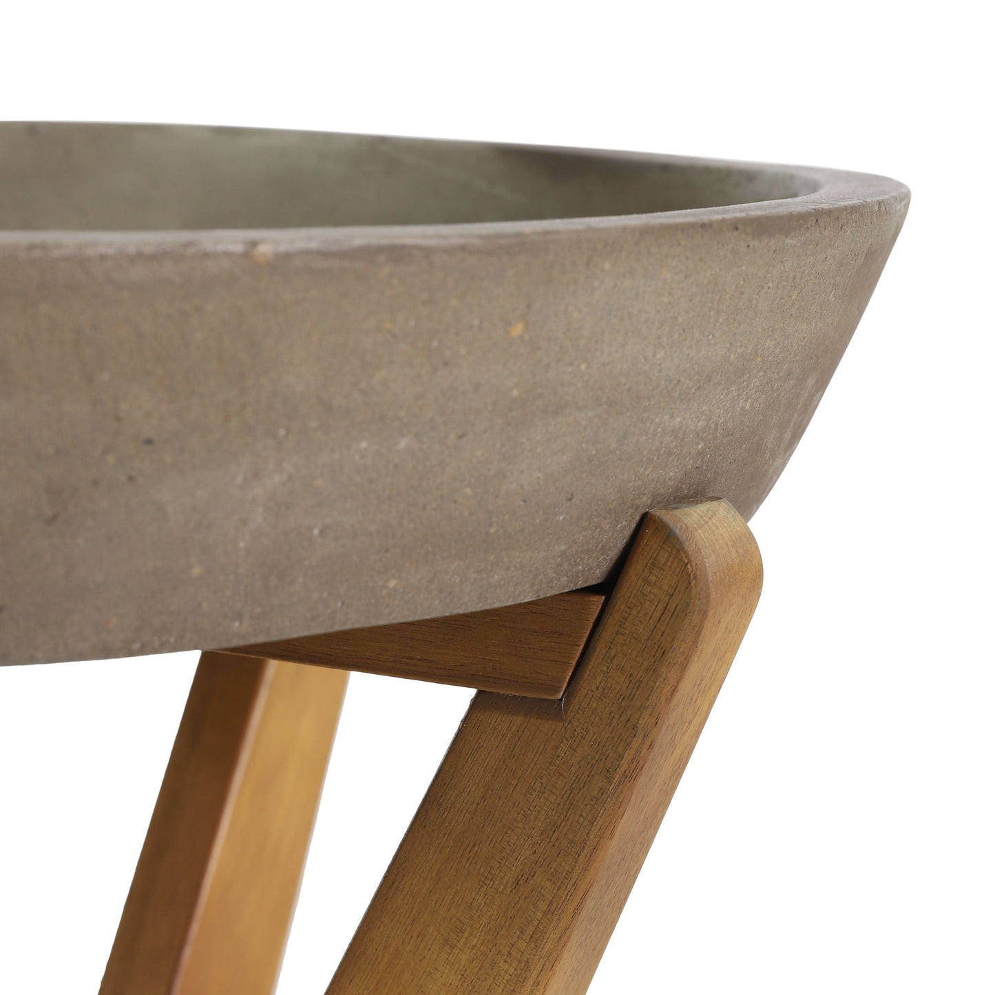 Yukon Contemporary Side Table with Lightweight Concrete Top and Acacia Wood Frame - Gray