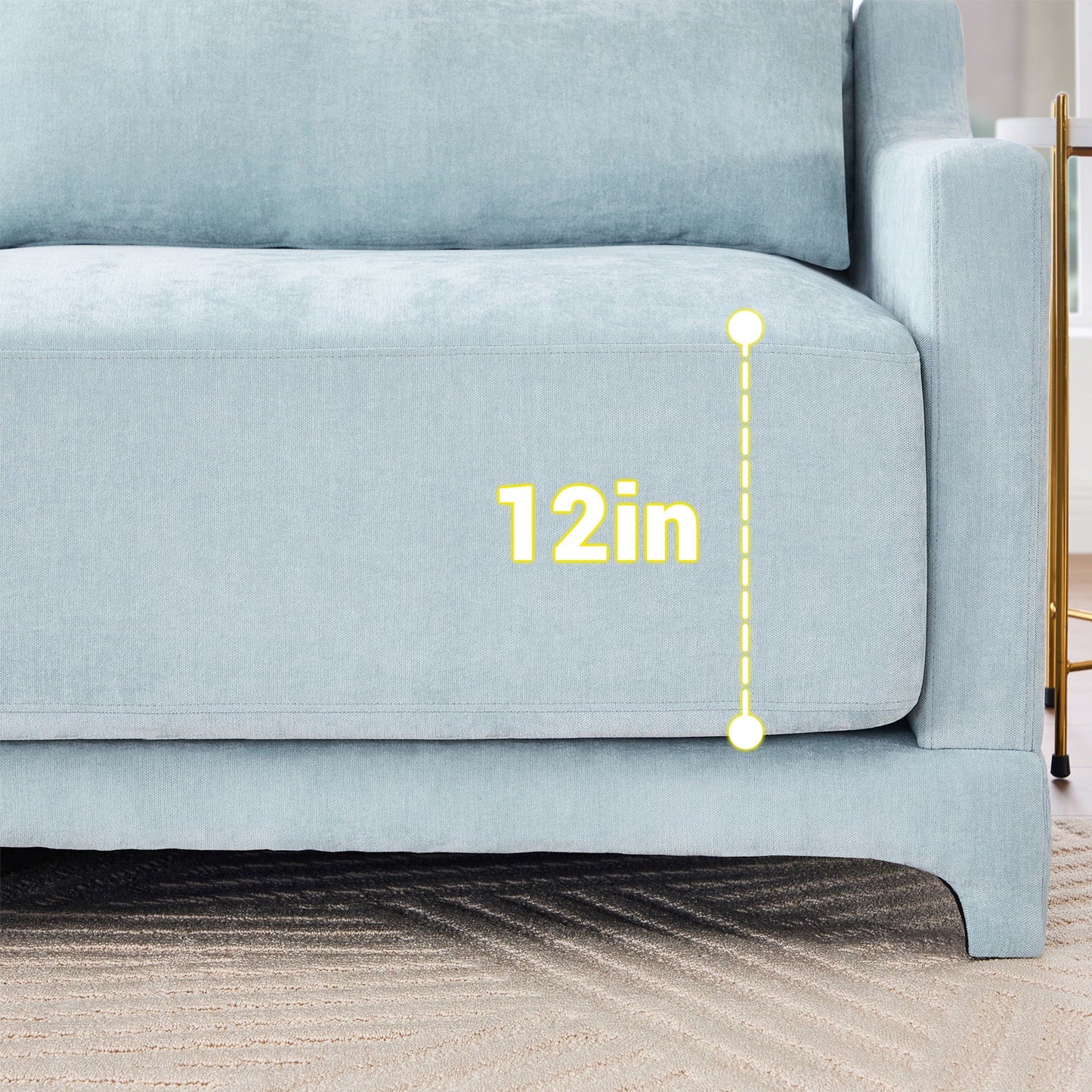 Elegant Sofa With Ergonomic Design And Lumbar Pillows