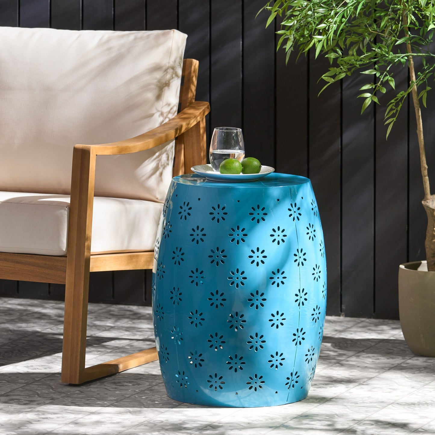 Soleil Barrel Shaped Side Table