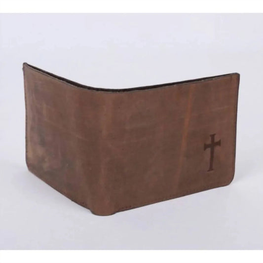 Men’s Genuine Buffalo Leather Cross Bifold Wallet