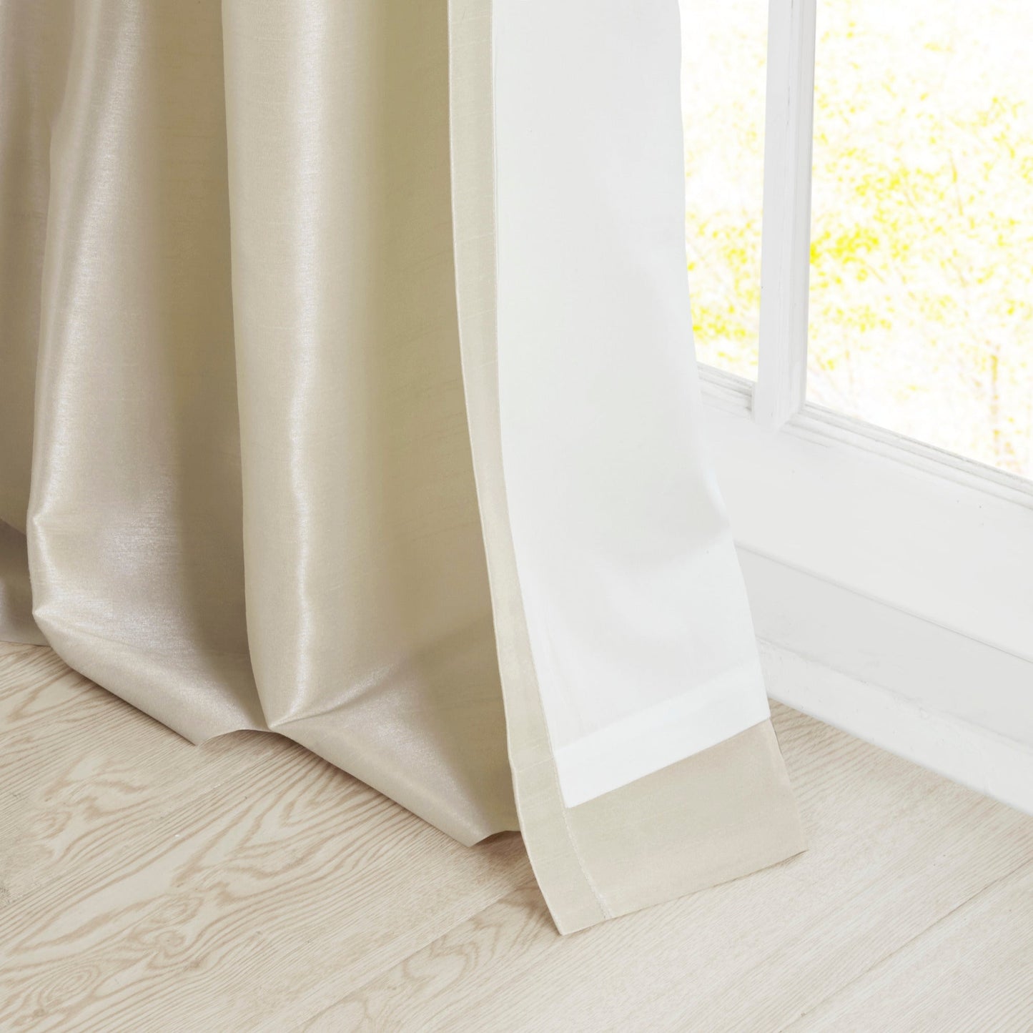 Twist Tab Lined Window Curtain Panel Champagne 50x95