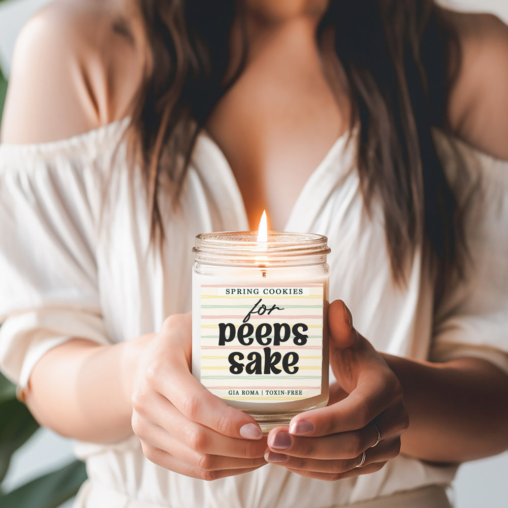 Easter Cookie Scented Soy Candle - Sugar Cookie Spring Dessert Aroma 8oz