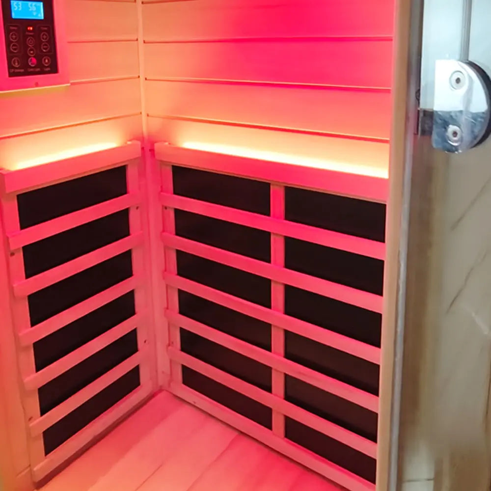 Wizzisauna 909MX Mini 1 Person Infrared Sauna 3 Sides Large Glass Panels