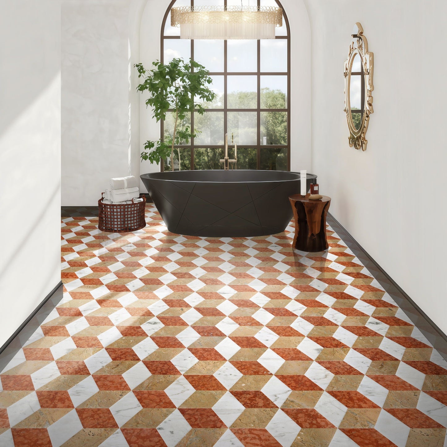 Hexagon Water Tiles For Floor And Wall (Set of 12)