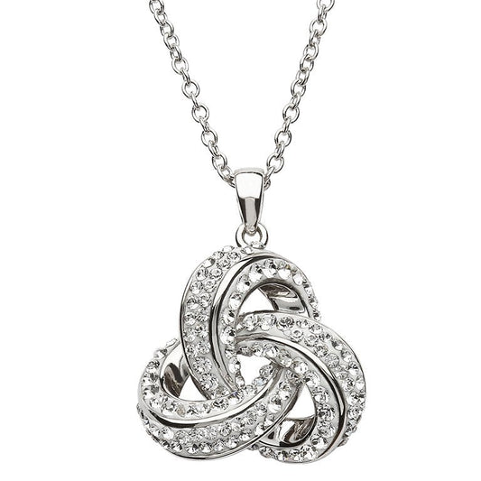 Sterling Silver Trinity Necklace With SW Crystals