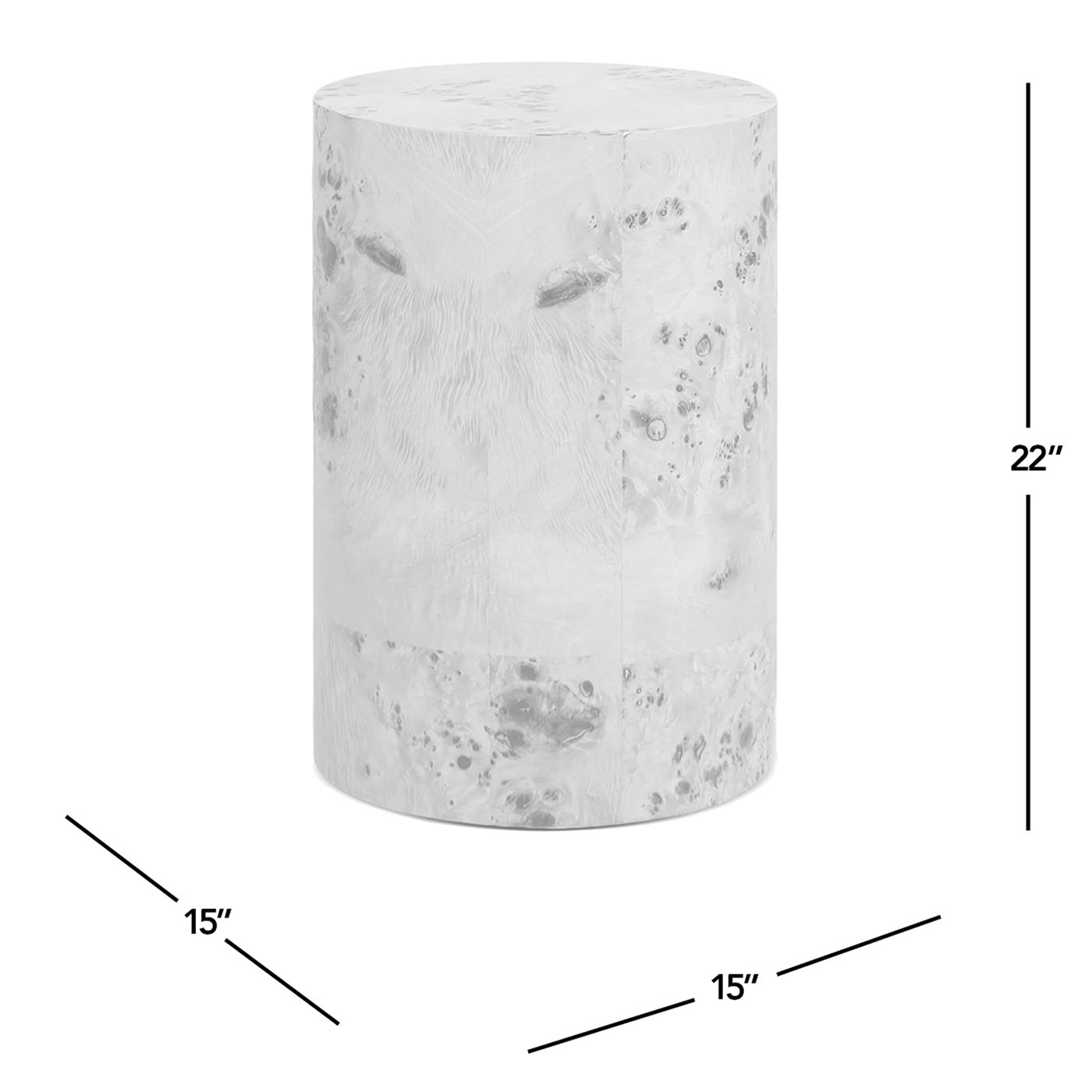 Nebula 22' Accent Pillar Side Table, Medium Brown Walnut Burl Wood