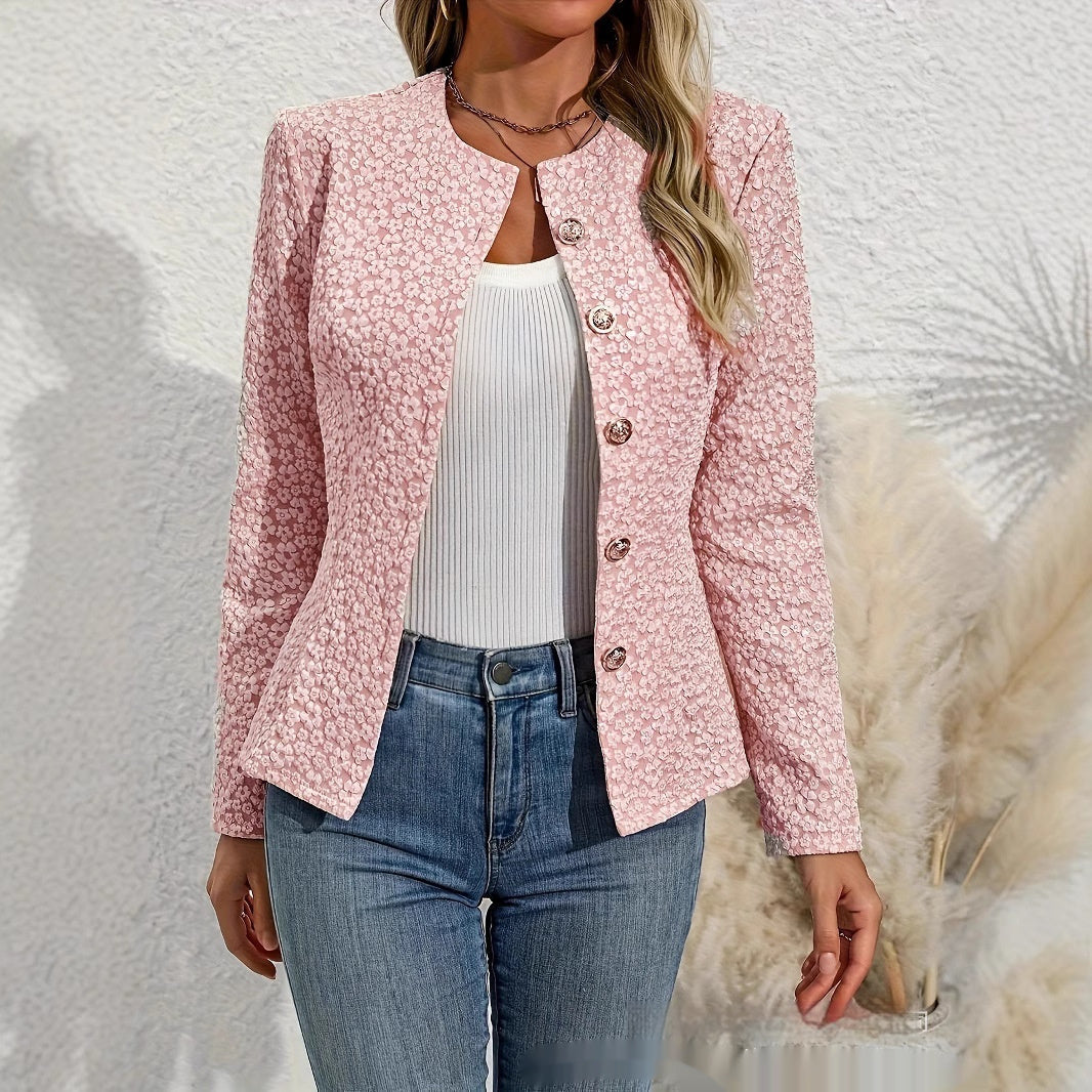 Womens Cropped French-style Chic Topcoat
