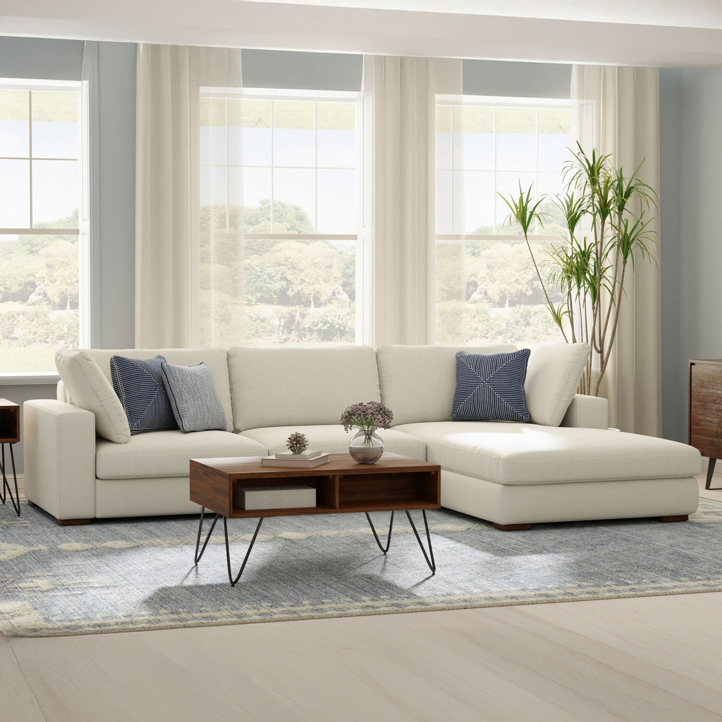 Charlie - Upholstered Deep Seater Sectional Sofa