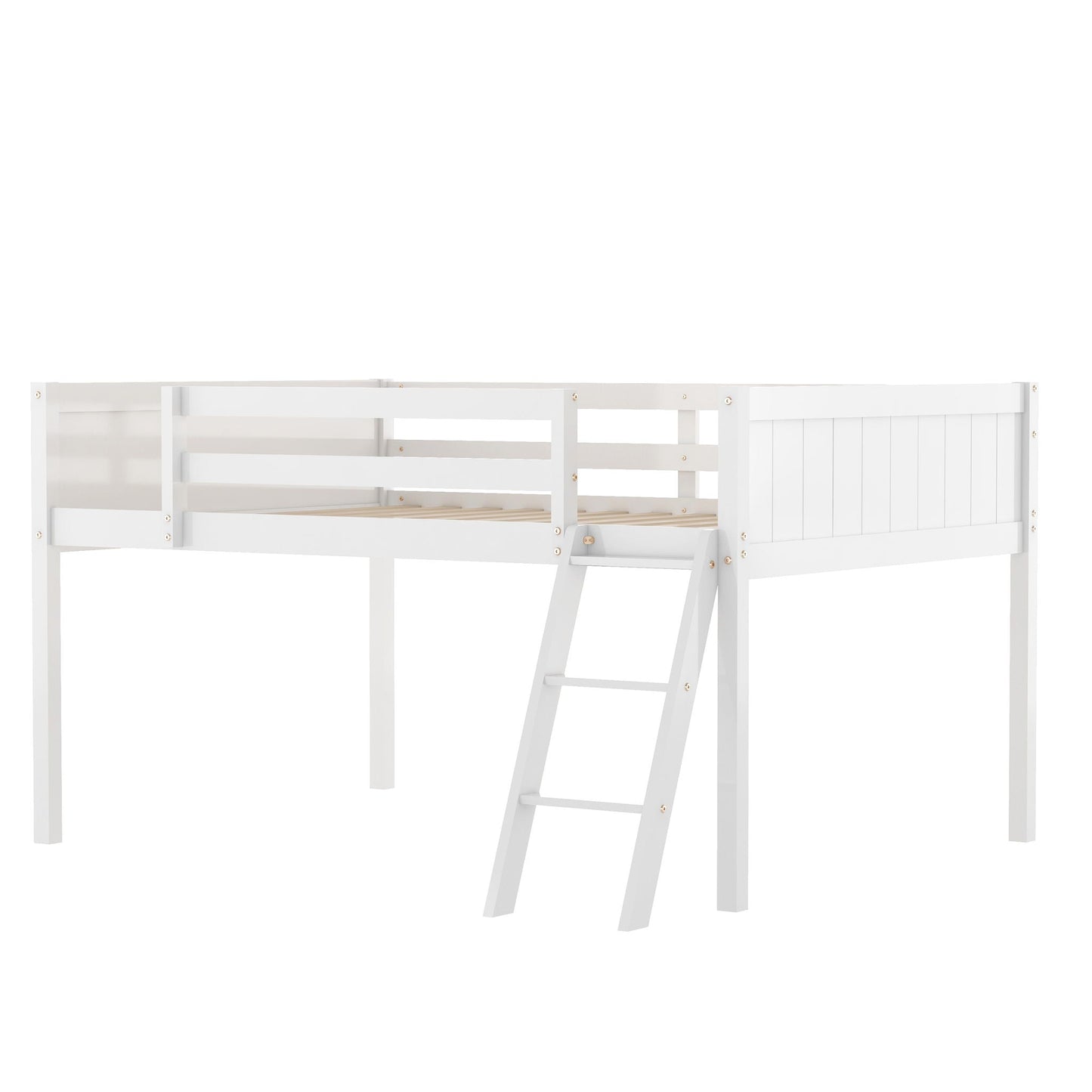 Low Loft Bed With Adjustable Ladder