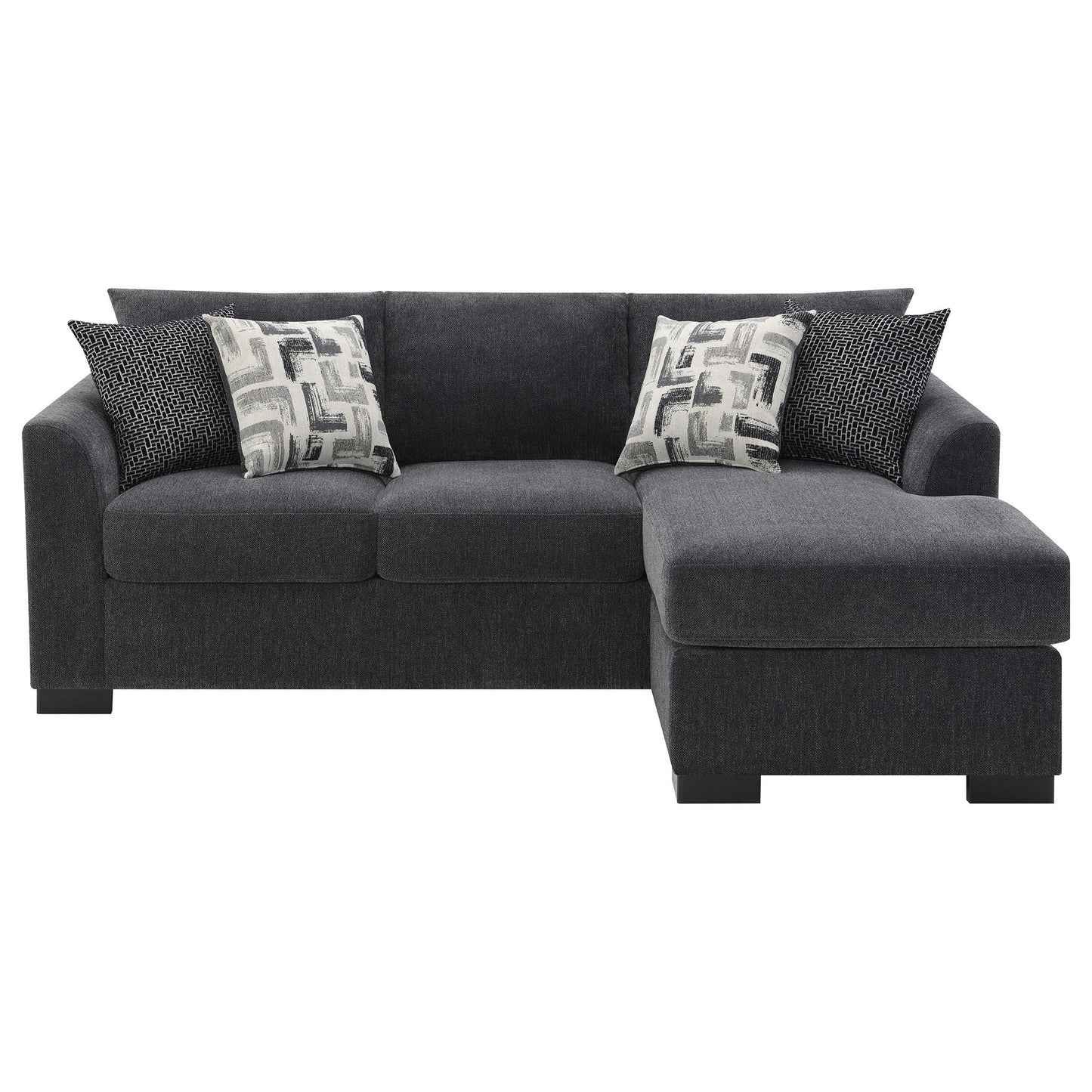 Pacheco - Upholstered Sleeper Sectional Chaise Sofa With Pocket Coils And Reversible Cushions - Dark Gray
