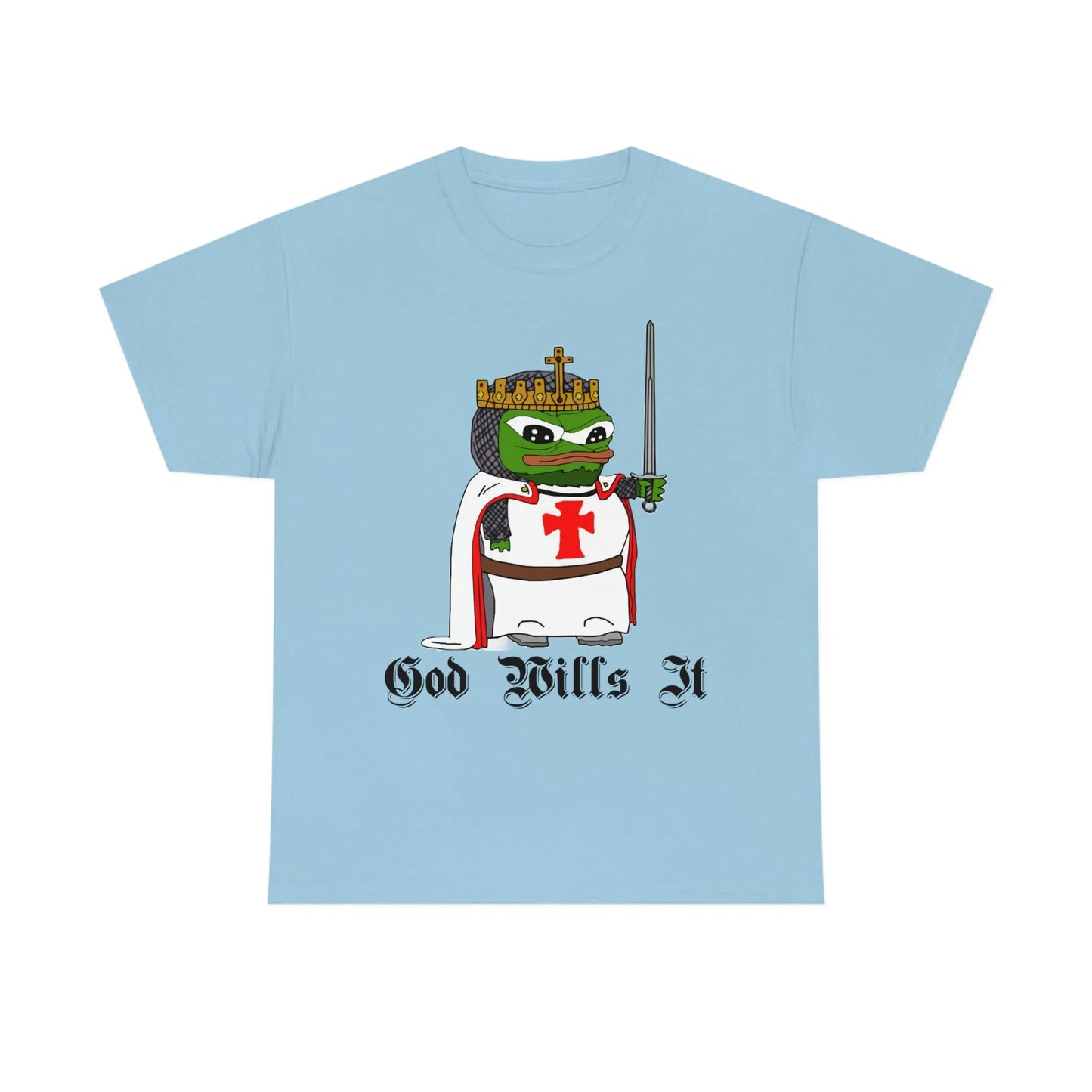 Crusader Pepe "God Wills It" Tee - Deus Vult Meme Shirt - 4LibertyShop.com