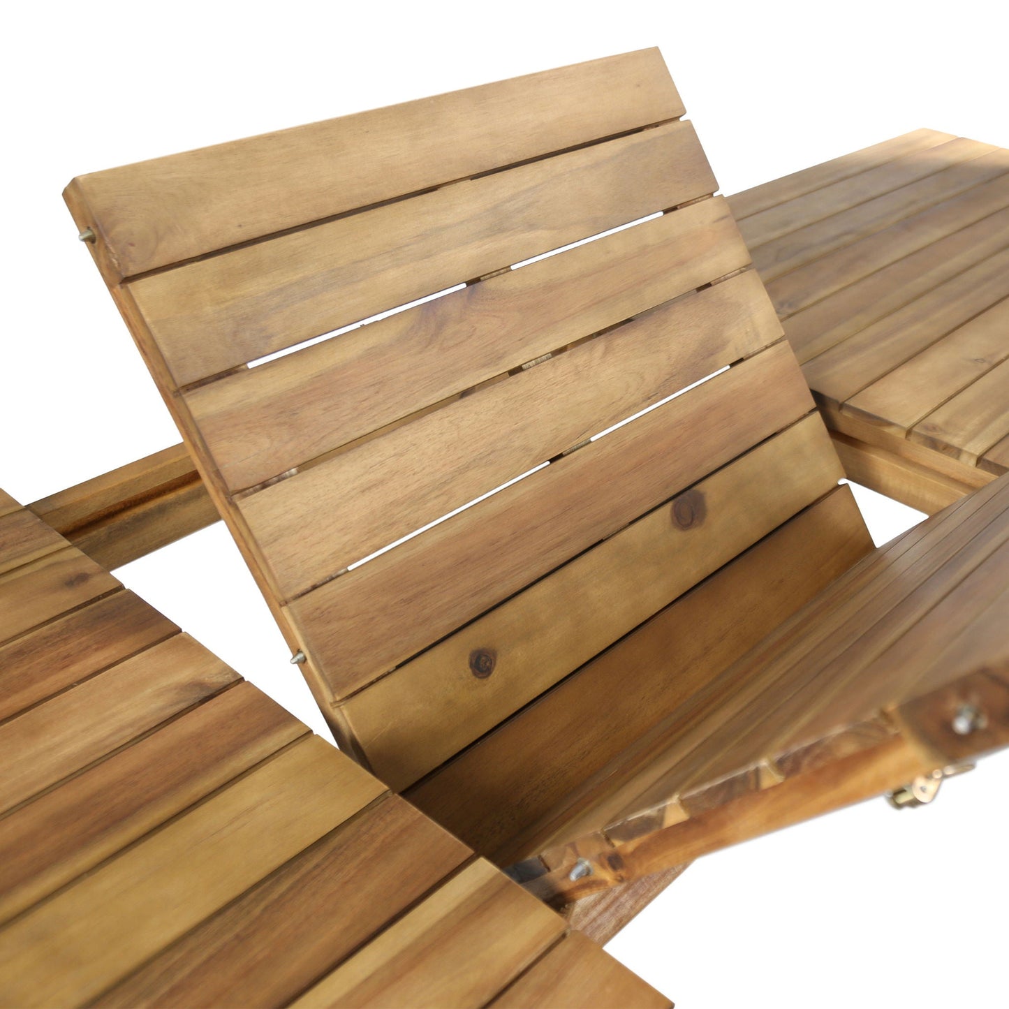 Wilson Expandable Dining Table With Slat Design - Teak Acacia Wood