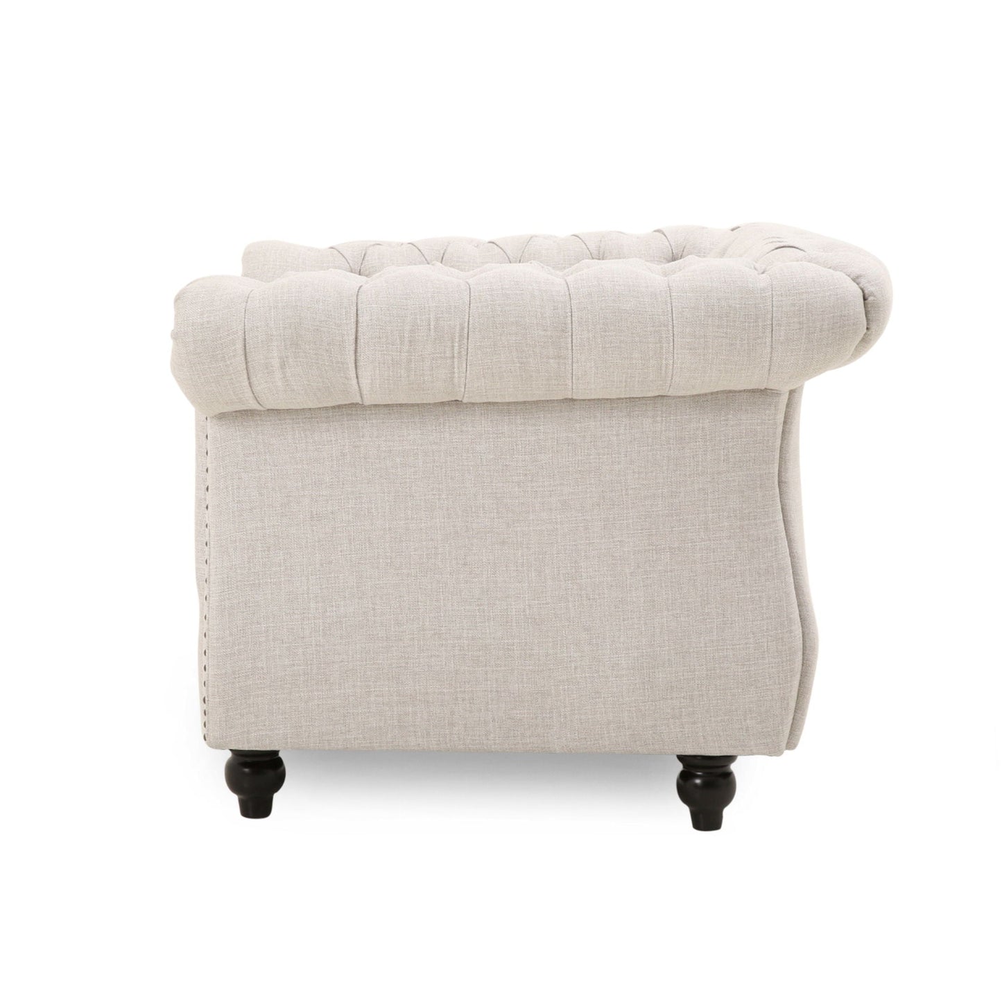 Nexuson Upholstered Chesterfield Chair With Deep Tufted And Nailhead Trim