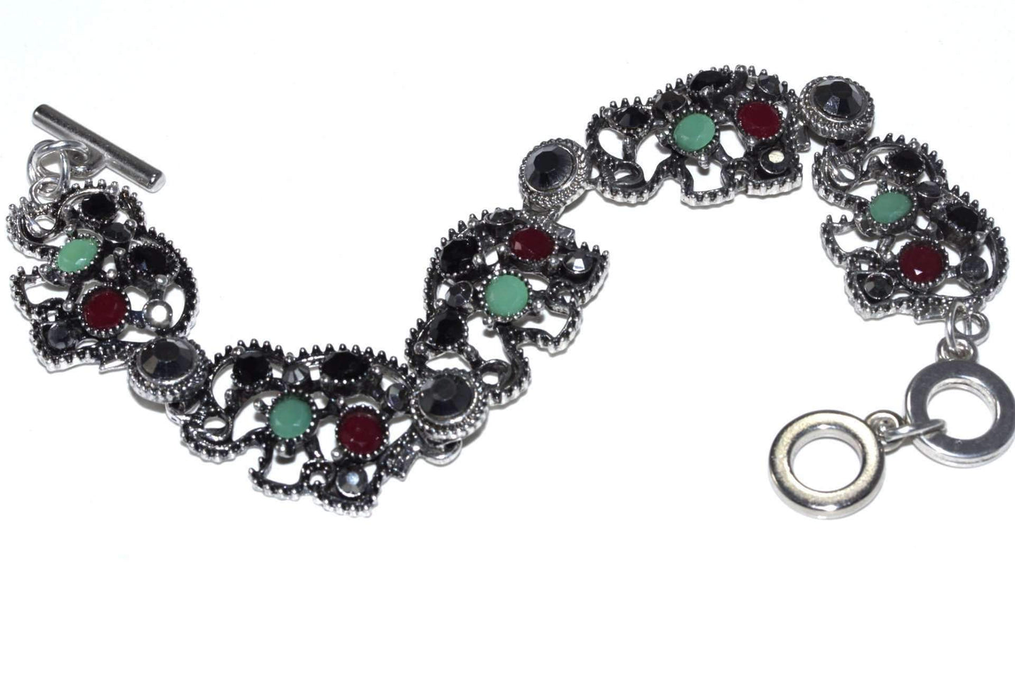 Elephant Circle Charm Bracelet Boho Silver Animal Jewelry