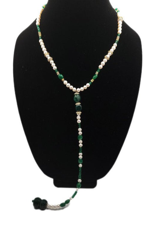 Emerald and Pearl Necklace