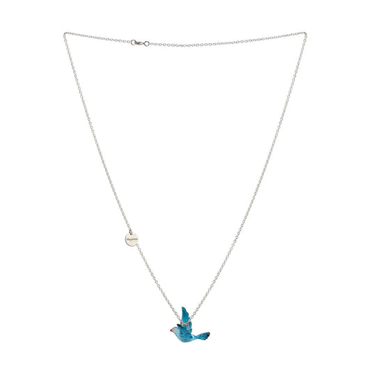 Happiness Bluebird Necklace - Silver-tone Chain