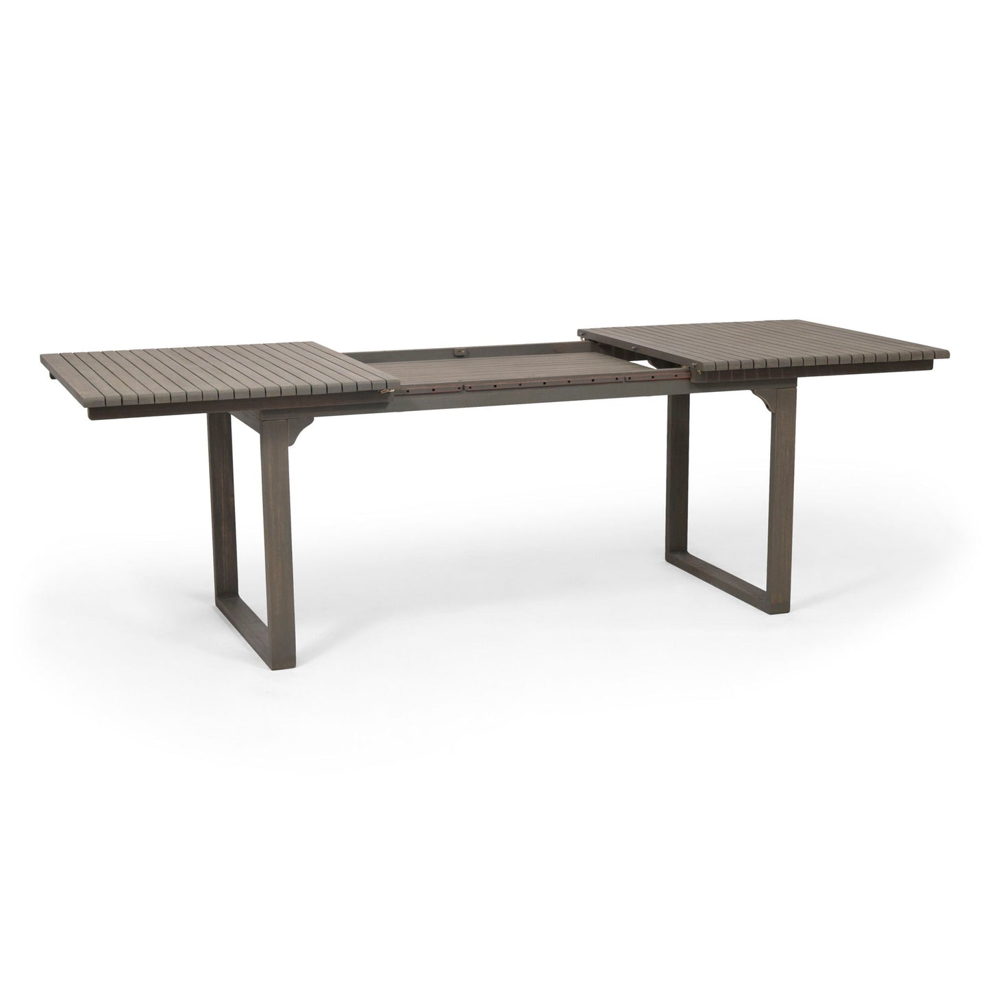 Outdoor Expandable Acacia Wood Dining Table With U-Shaped Leg