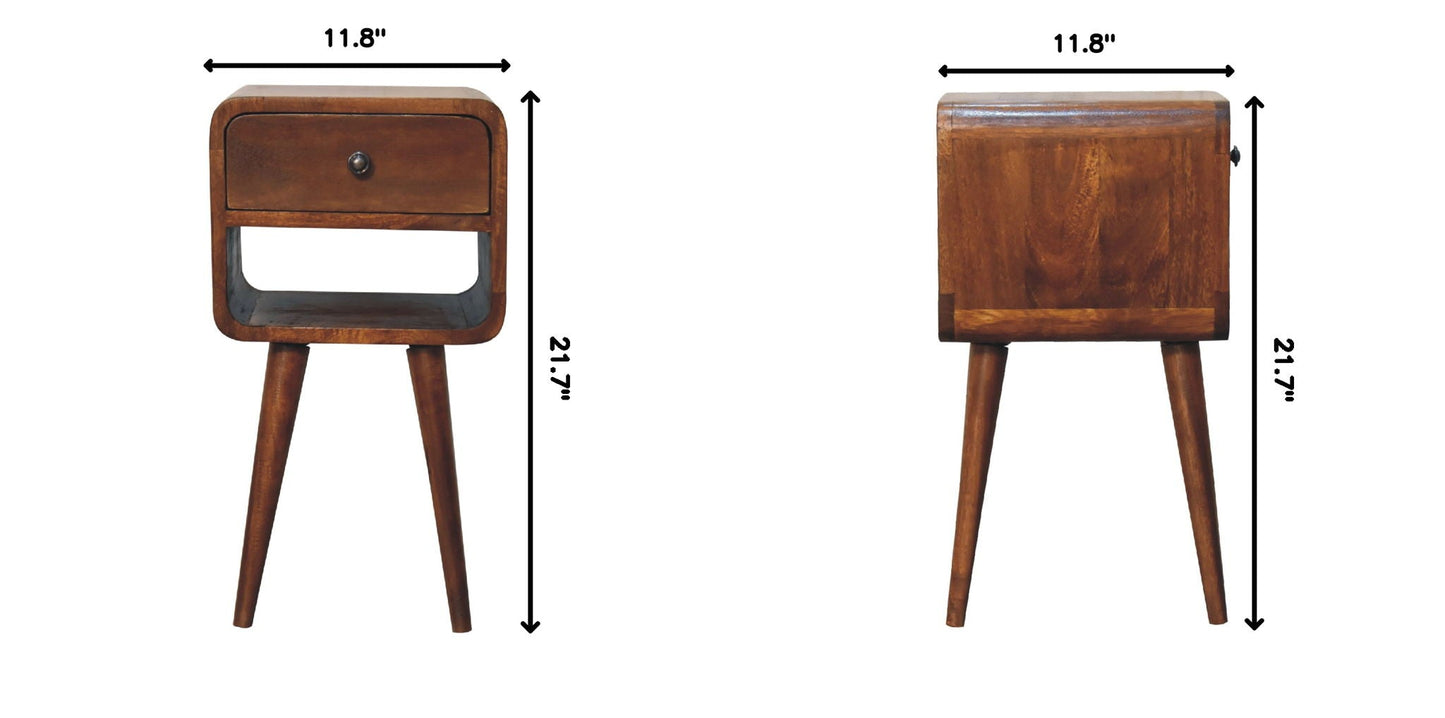 Mini Chestnut Curve Lower Bedside Nifhtstand