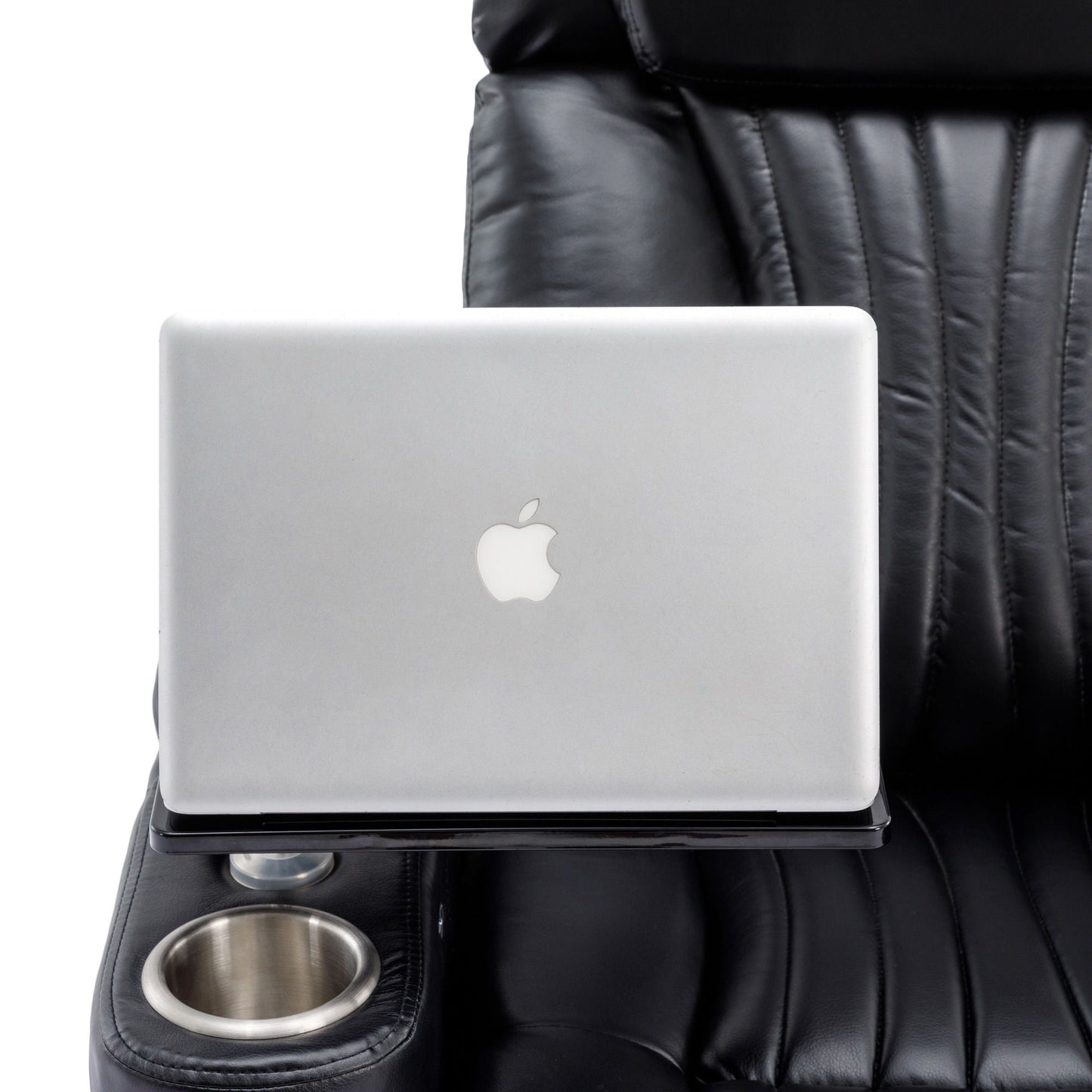 270° Power Swivel Recliner Home Theater Chair With Hidden Arm Storage, LED Light, Cup Holder, And Tray Table