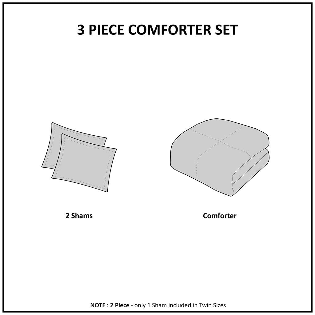 King/Cal King Back Print Long Fur Comforter Mini Set