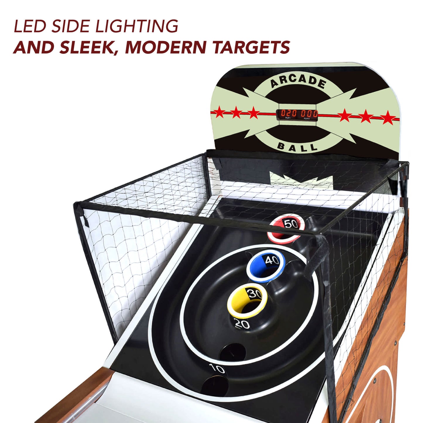 Hathaway Boardwalk 8-ft Alley Roller and Score Arcade Game Table with LED Scoring