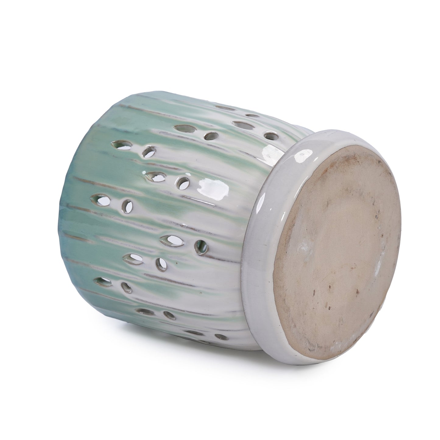 Set of 2 Ceramic Flowerpots with Drainage Hole
