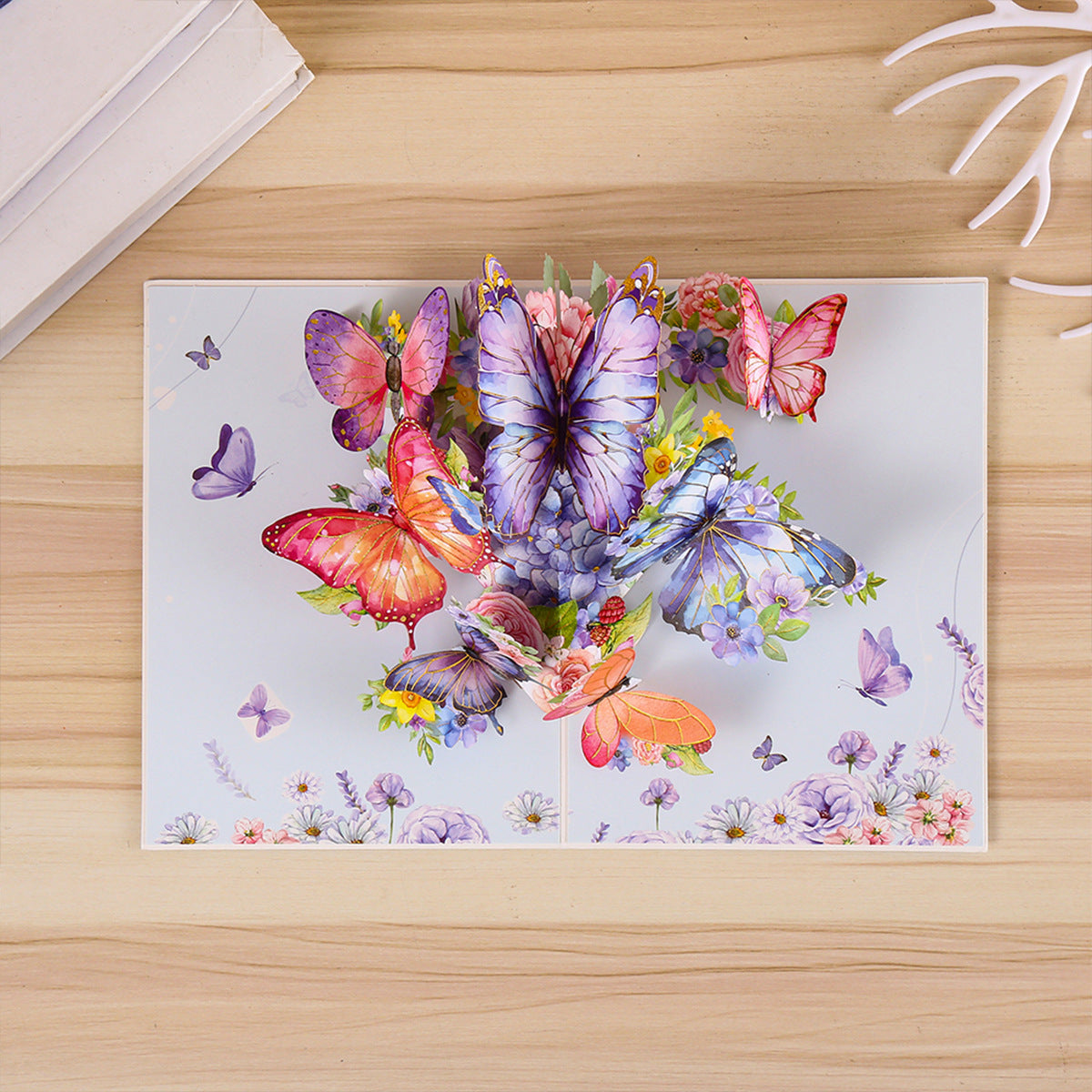 Greeting Card Creative 3D Card Folding Pansy Stereoscopic Greeting Cards