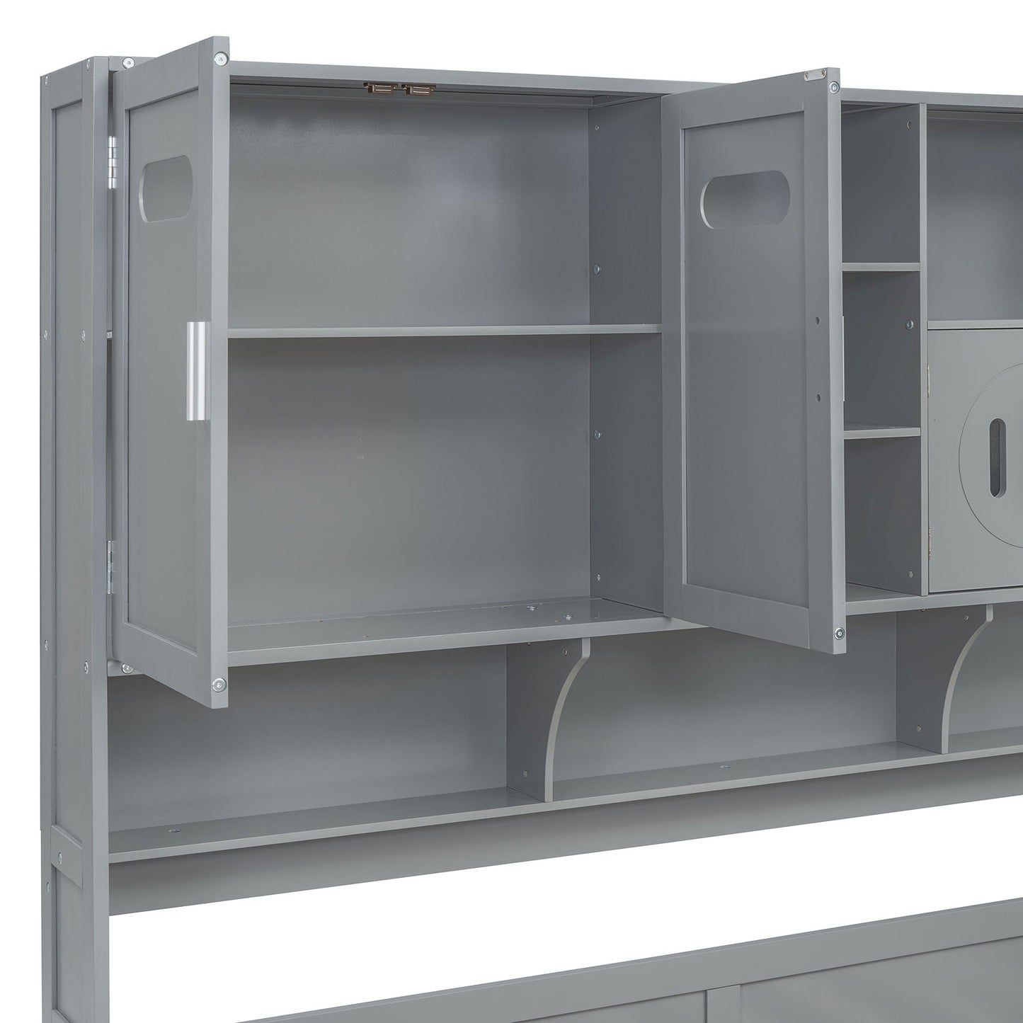 Daybed With All-In-One Cabinet And Shelf