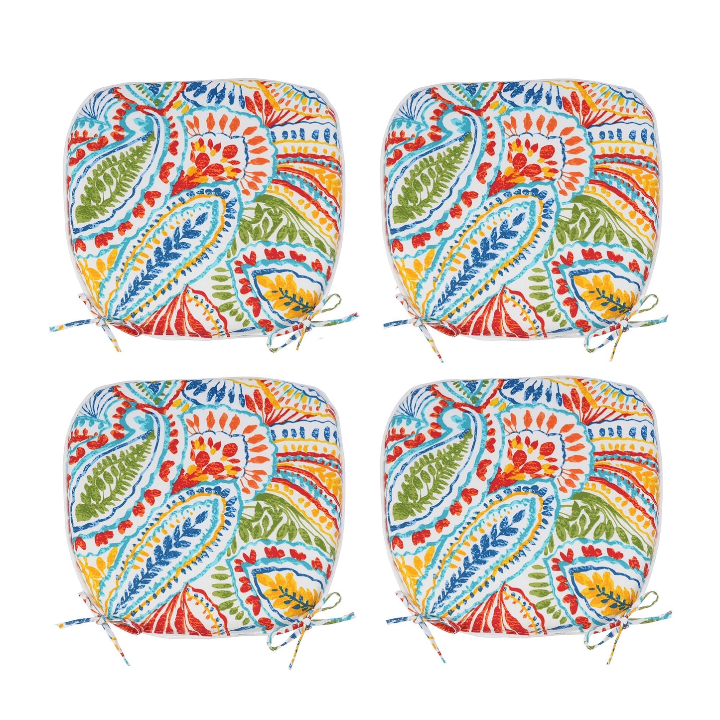 Outdoor Patio Chair Cushions, Water-Repellent U-Shape Thick Foam Seat Cushions (Set of 4)