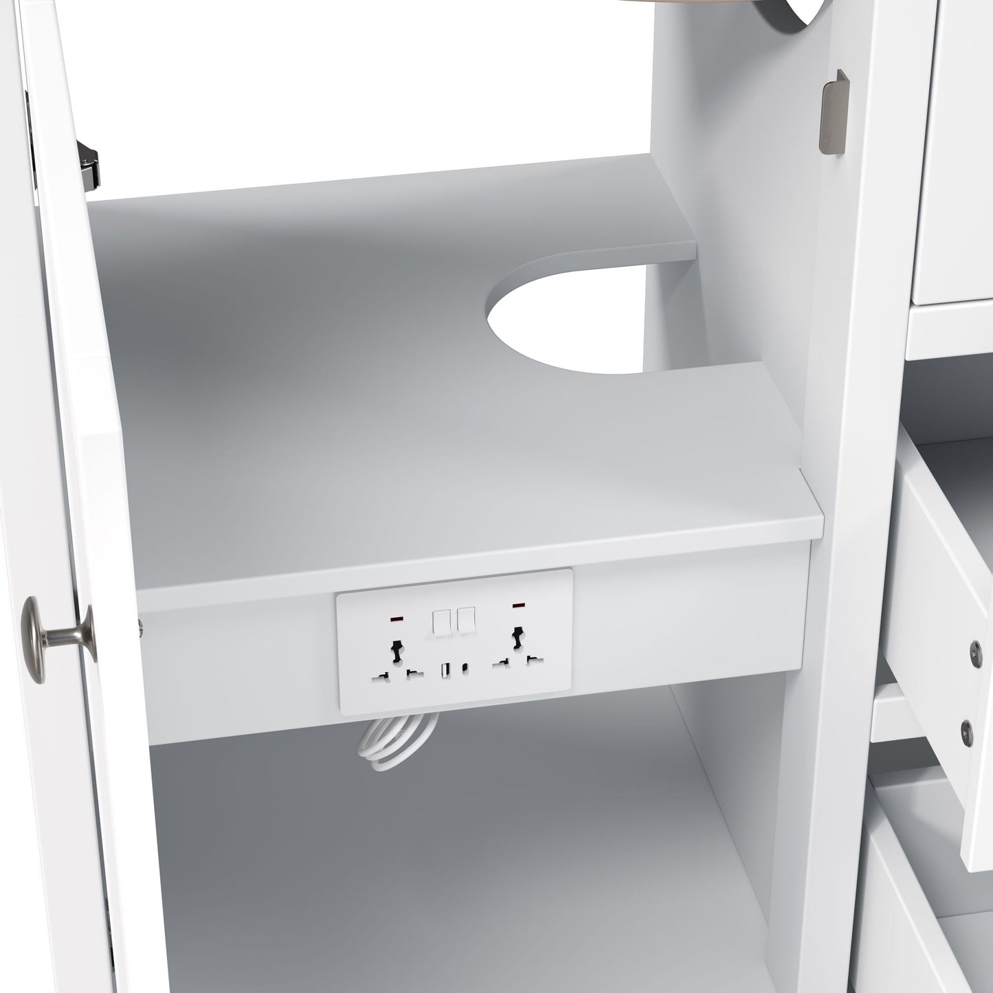Double Sink Bathroom Vanity With Countertop, 2 Ceramic Sinks, 6 Drawers