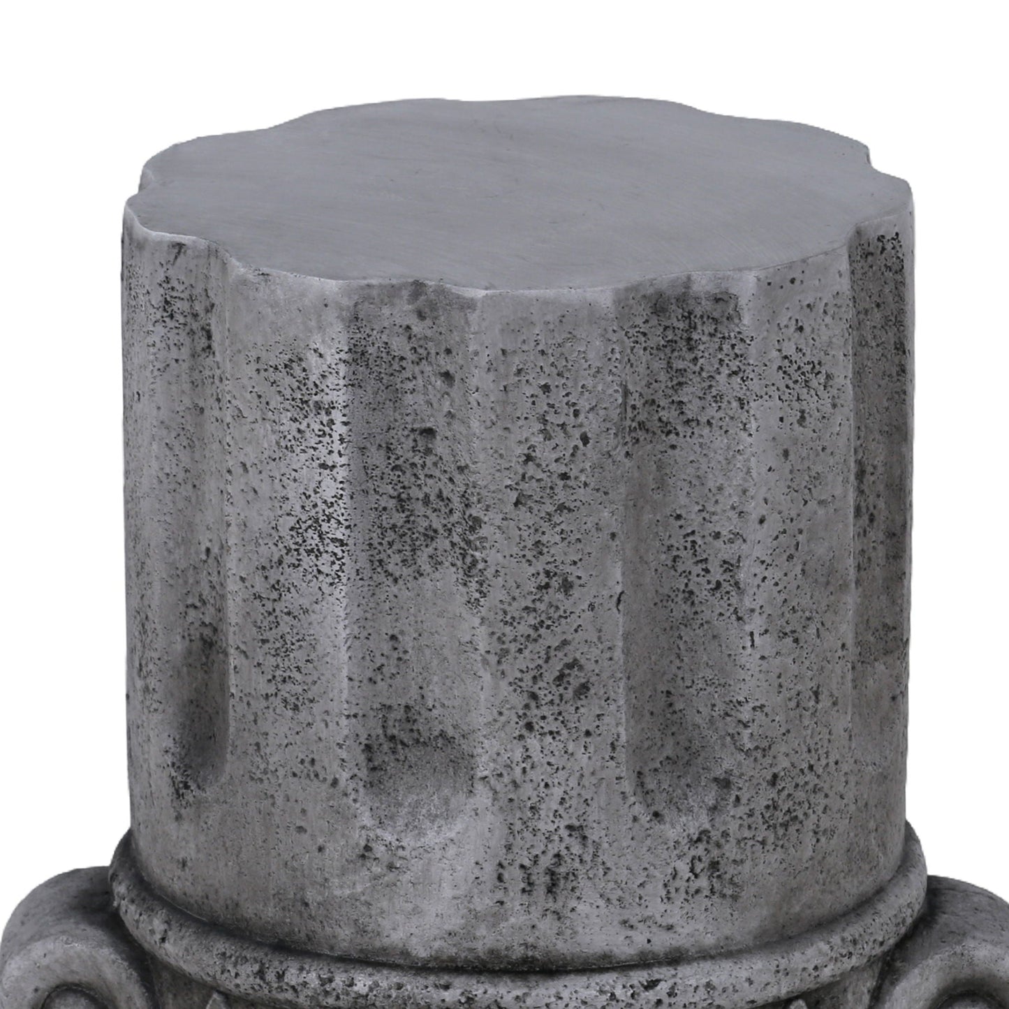 Outdoor End Table, Round Side Table For Patio And Garden - Antique Gray