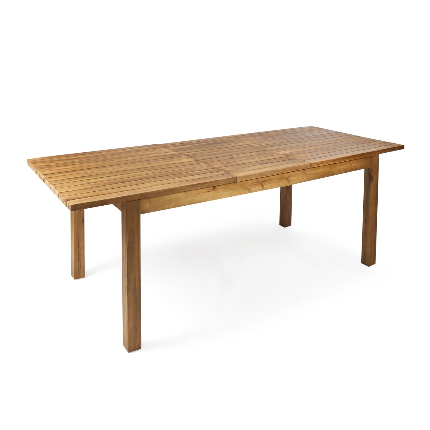 Wilson Expandable Dining Table With Slat Design - Teak Acacia Wood