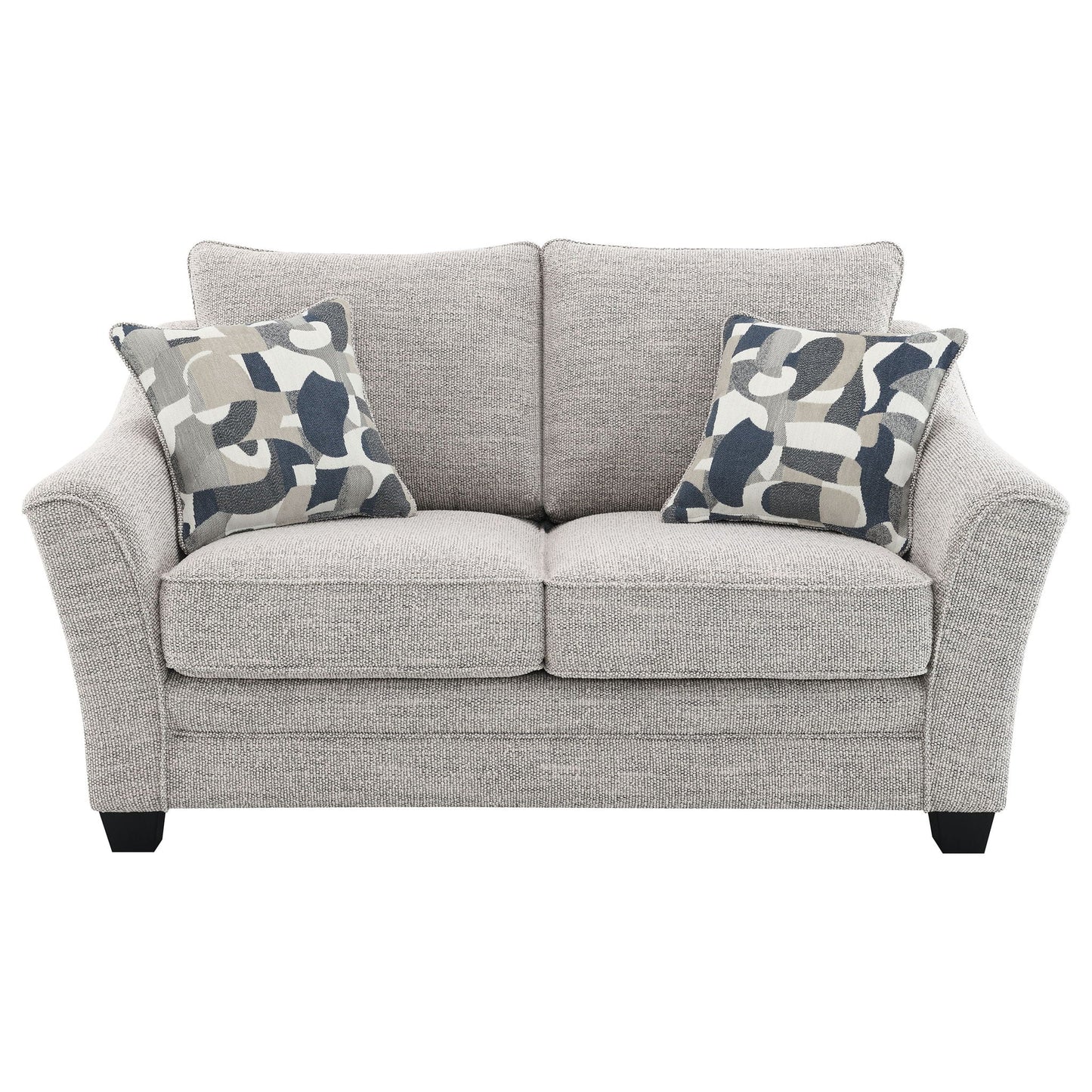 Lido - Upholstered Loveseat With Tapering Block Legs - Light Gray